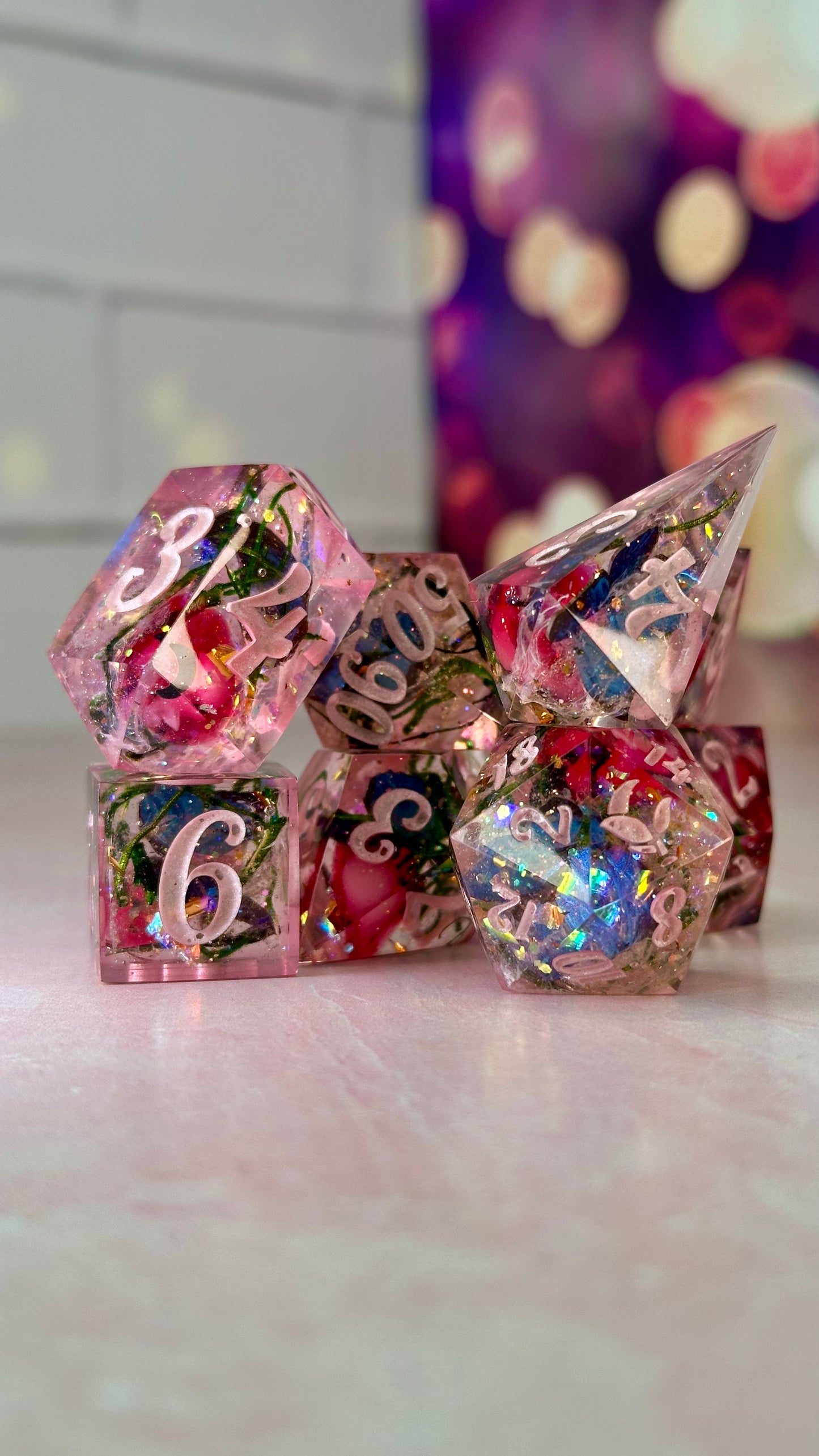 Kore’s Promise- Pobody’s Nerfect 8 piece polyhedral dice set (Large)