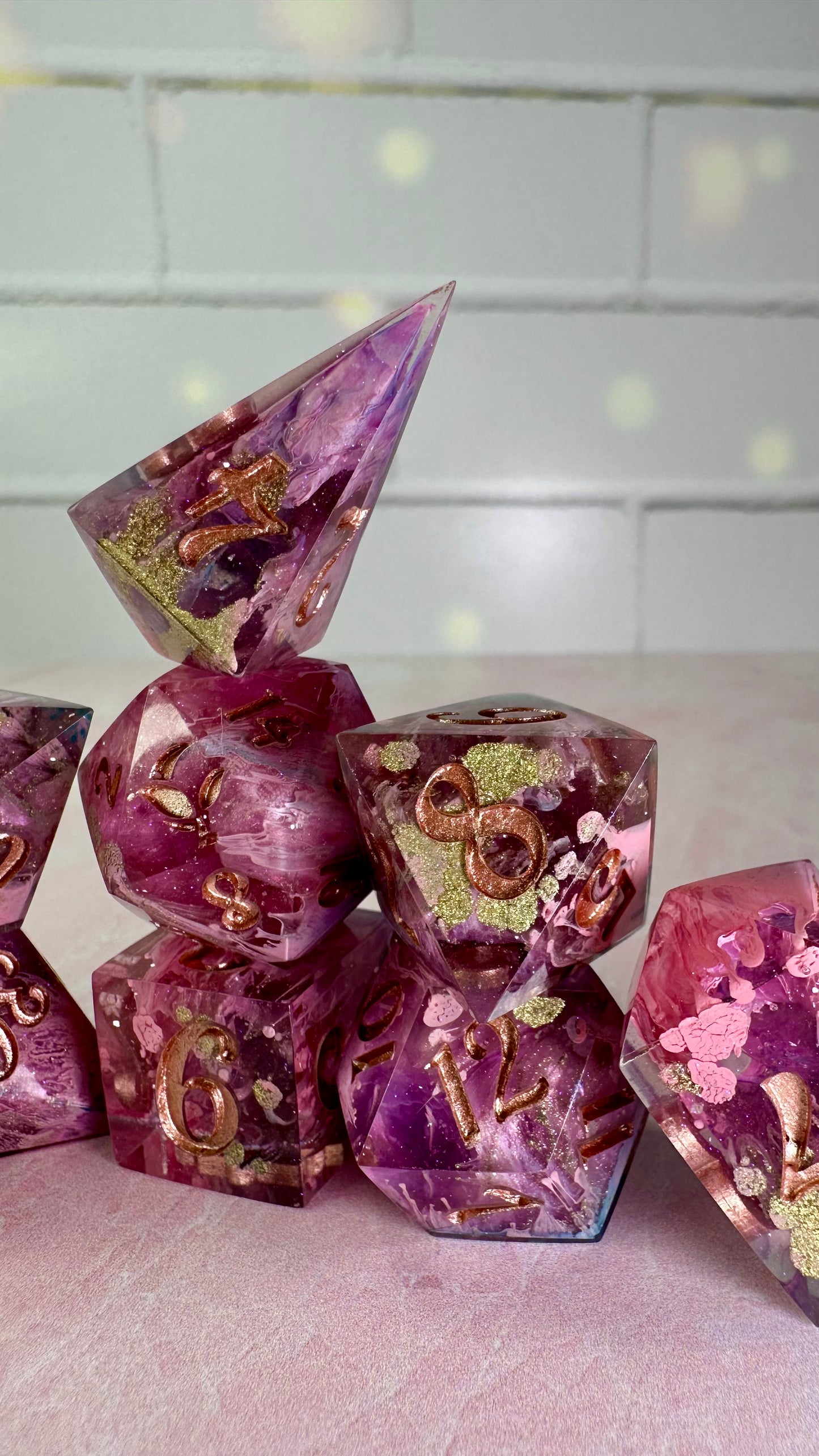 “I loved being a witch”-8 piece polyhedral dice set (Large)