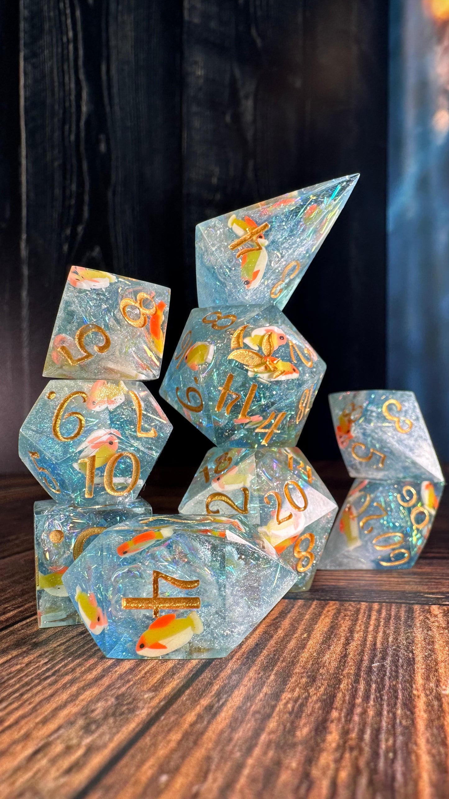 Koi Pond-8 piece polyhedral dice set