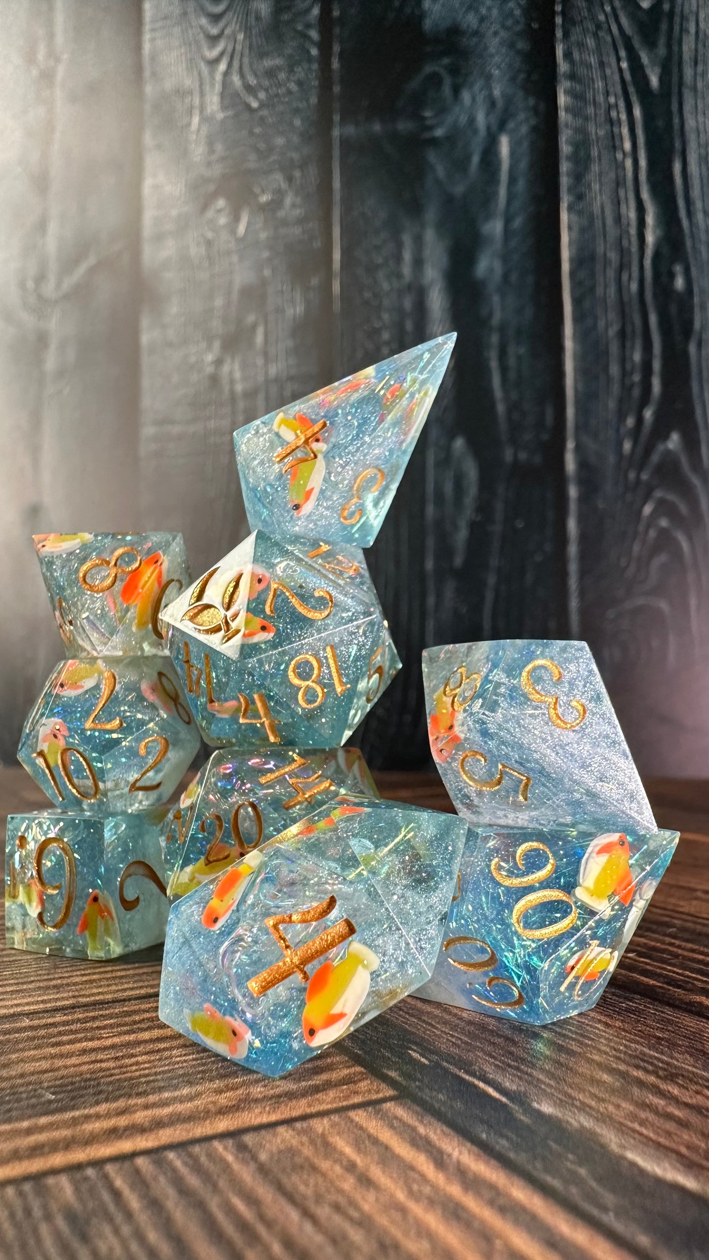 Koi Pond-8 piece polyhedral dice set
