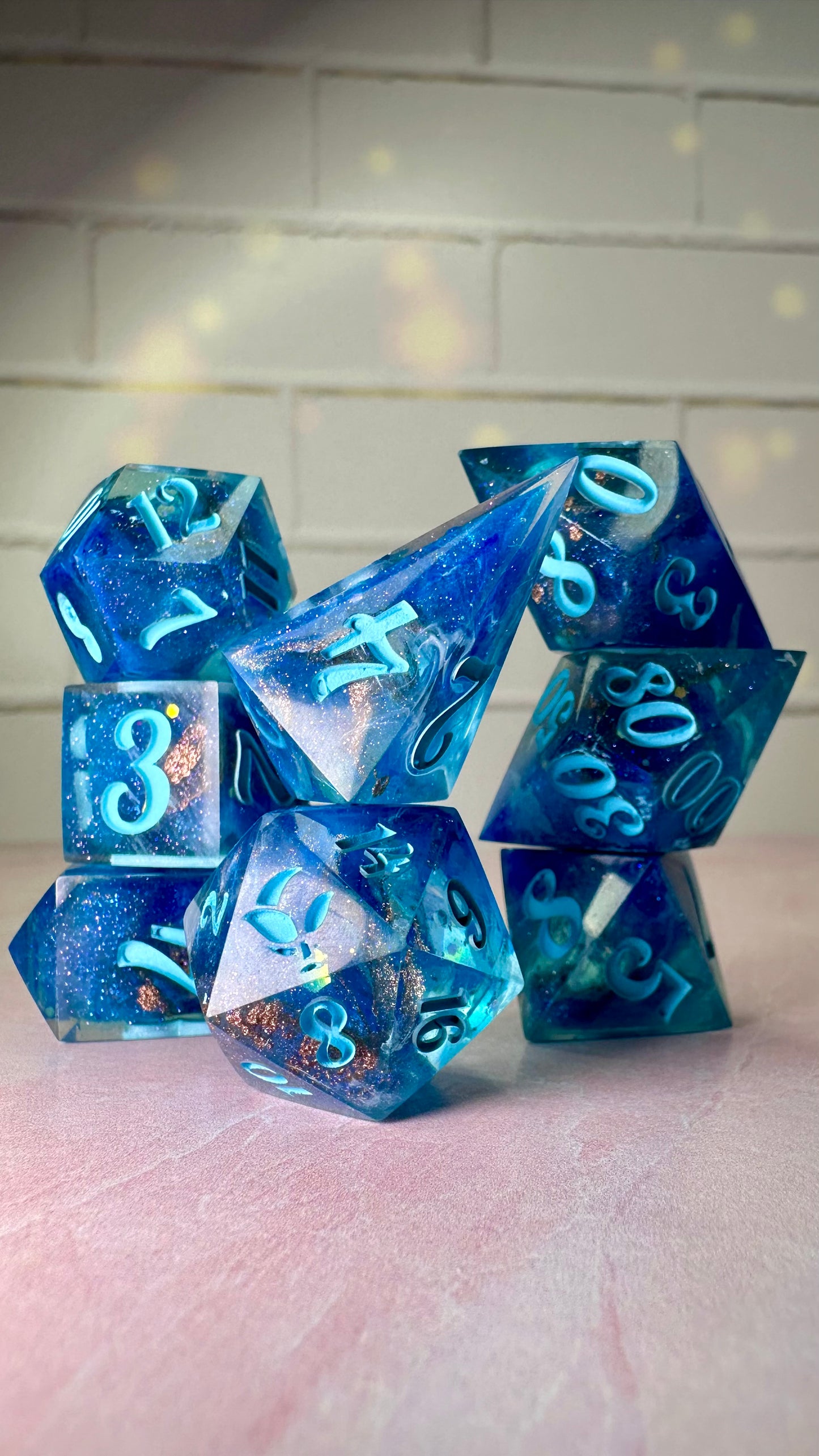 Coven True-Pobody’s Nerfect 8 piece polyhedral dice set (Large)