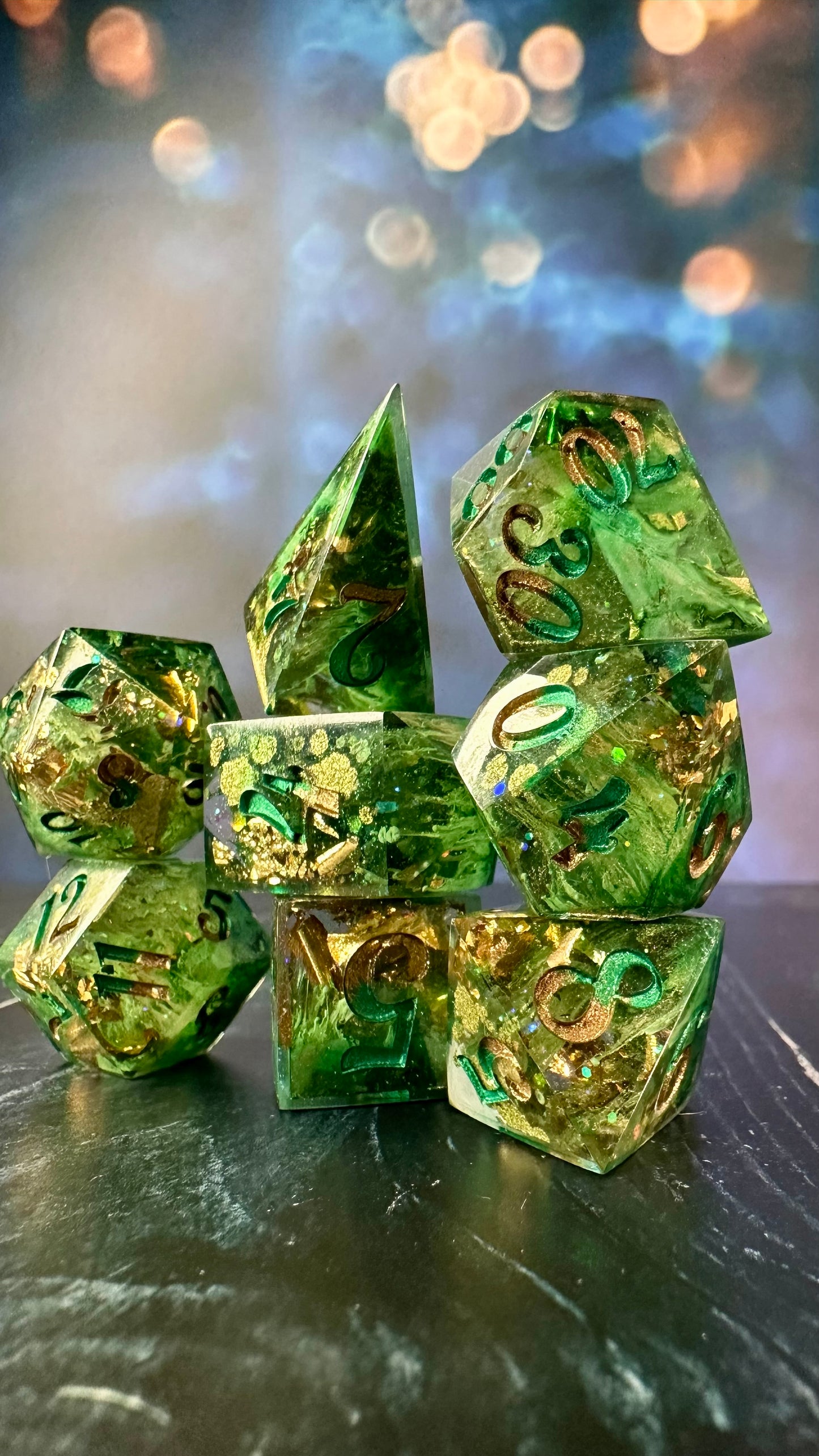 A Sentimental Man- 8 piece polyhedral dice set (Large)