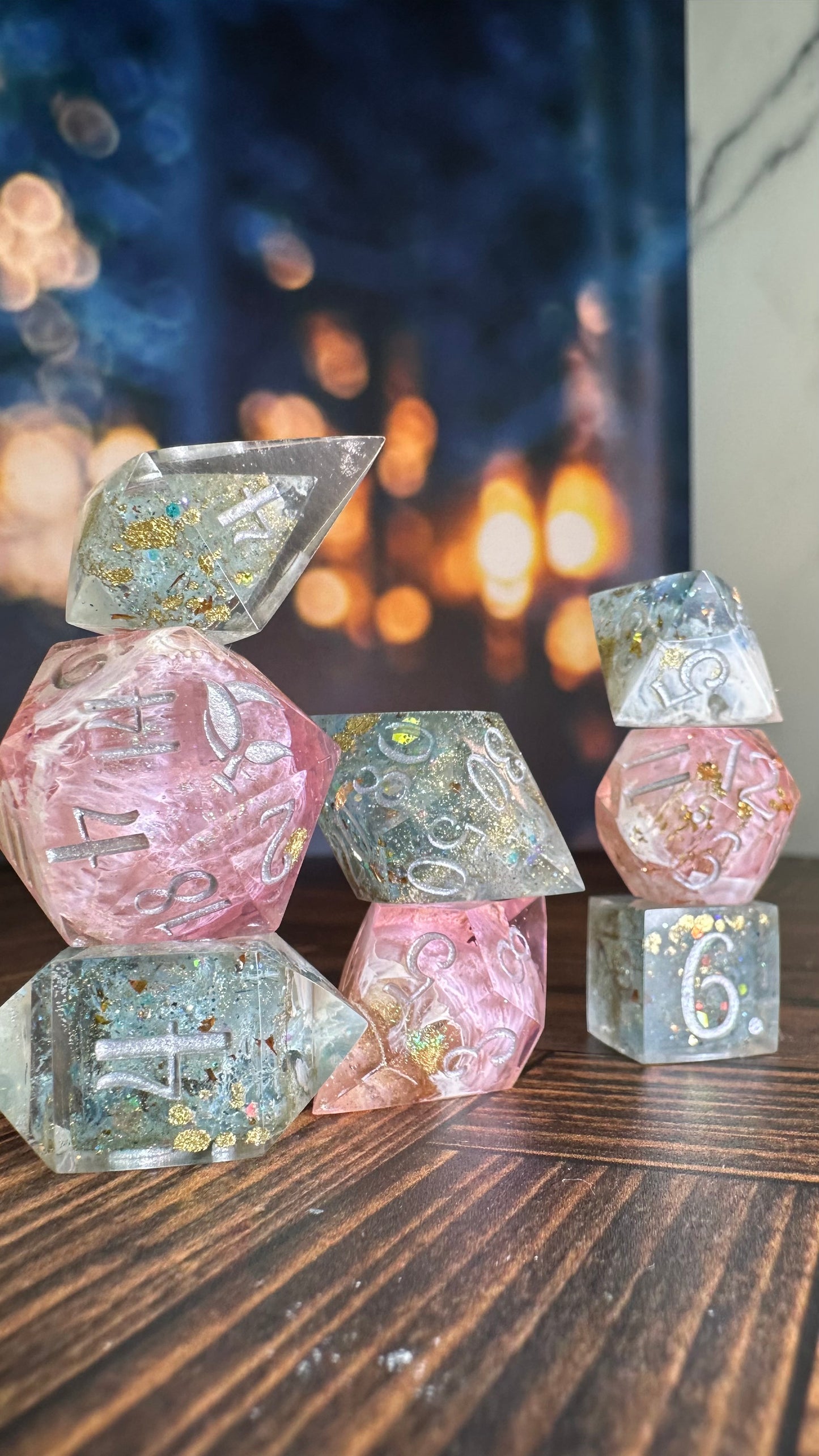 The Dancing Faun- 8 piece polyhedral dice set