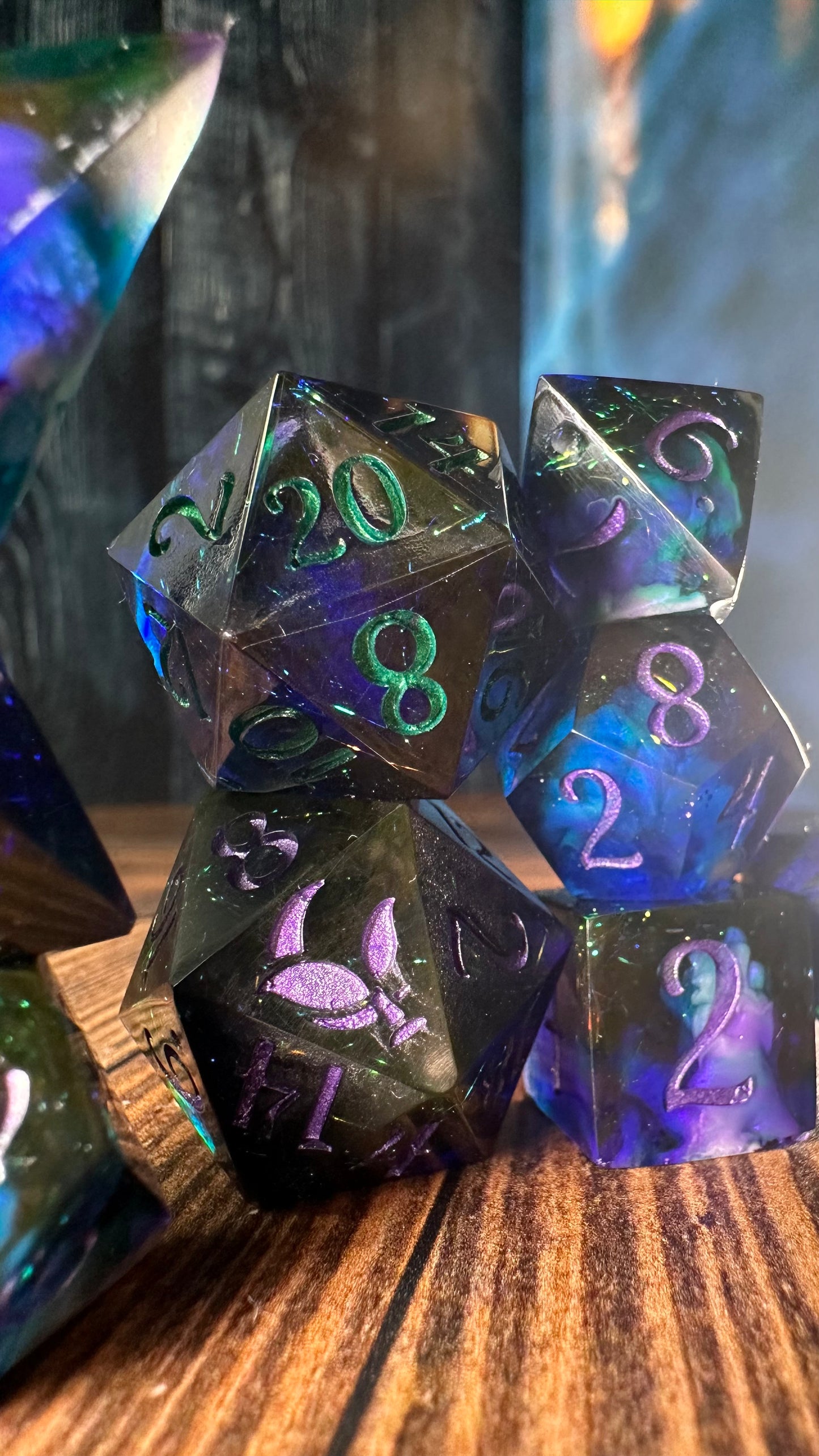 Dark Galaxy-8 piece polyhedral dice set-Pobody's Nerfect