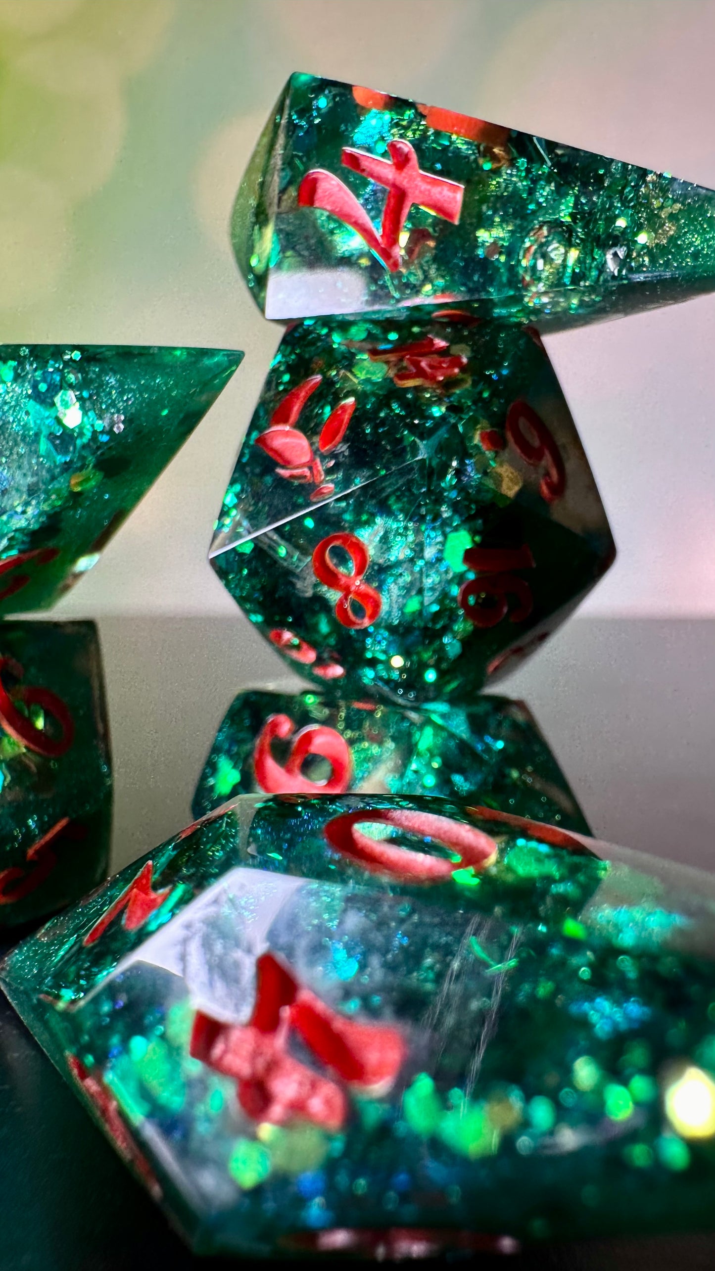 Viper Queen Geode - 8 piece polyhedral dice set- (Pointy Bois)- Pobody’s Nerfect