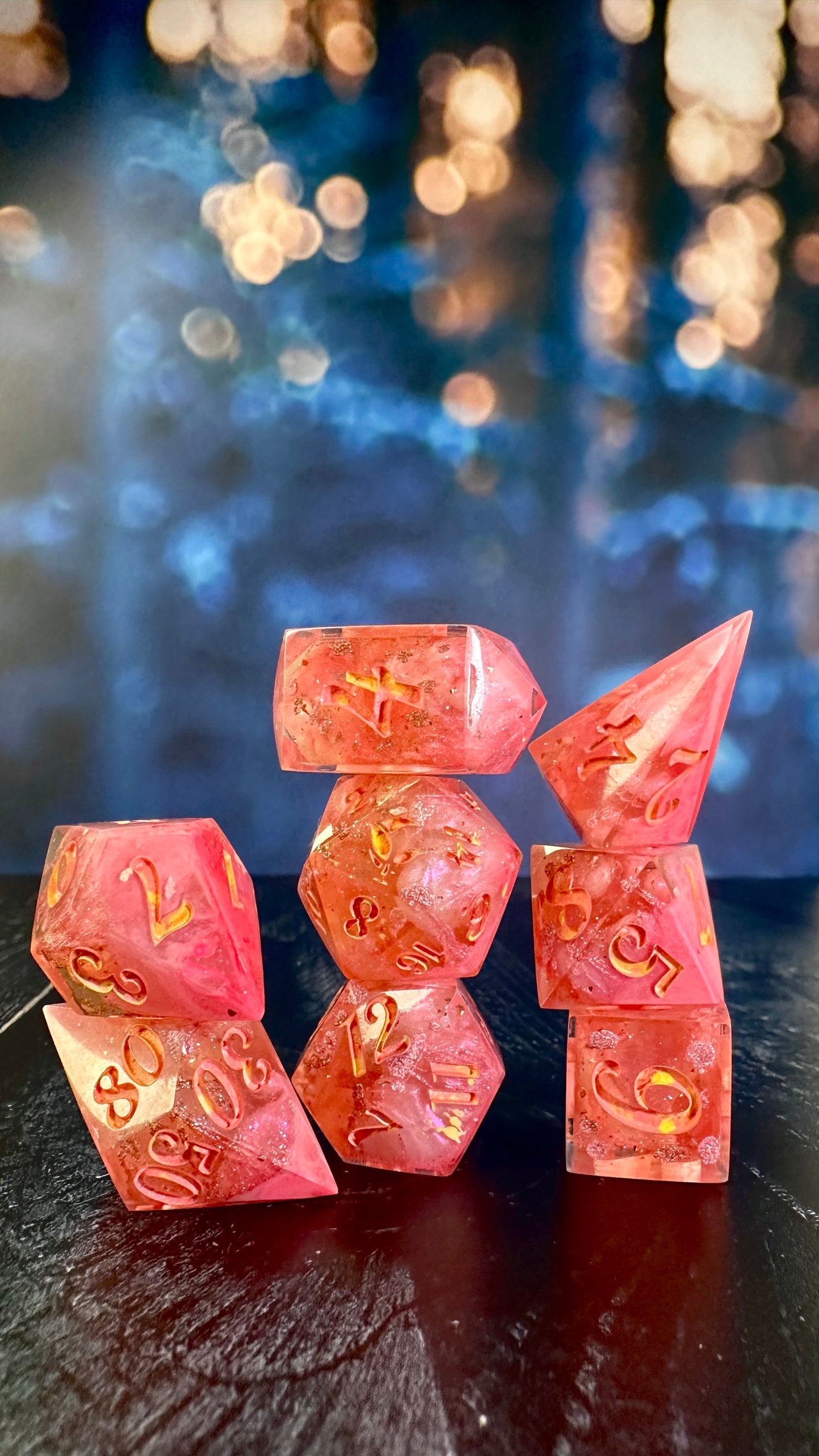 Galinda at the Ozdust- 8 piece polyhedral dice set (Large)
