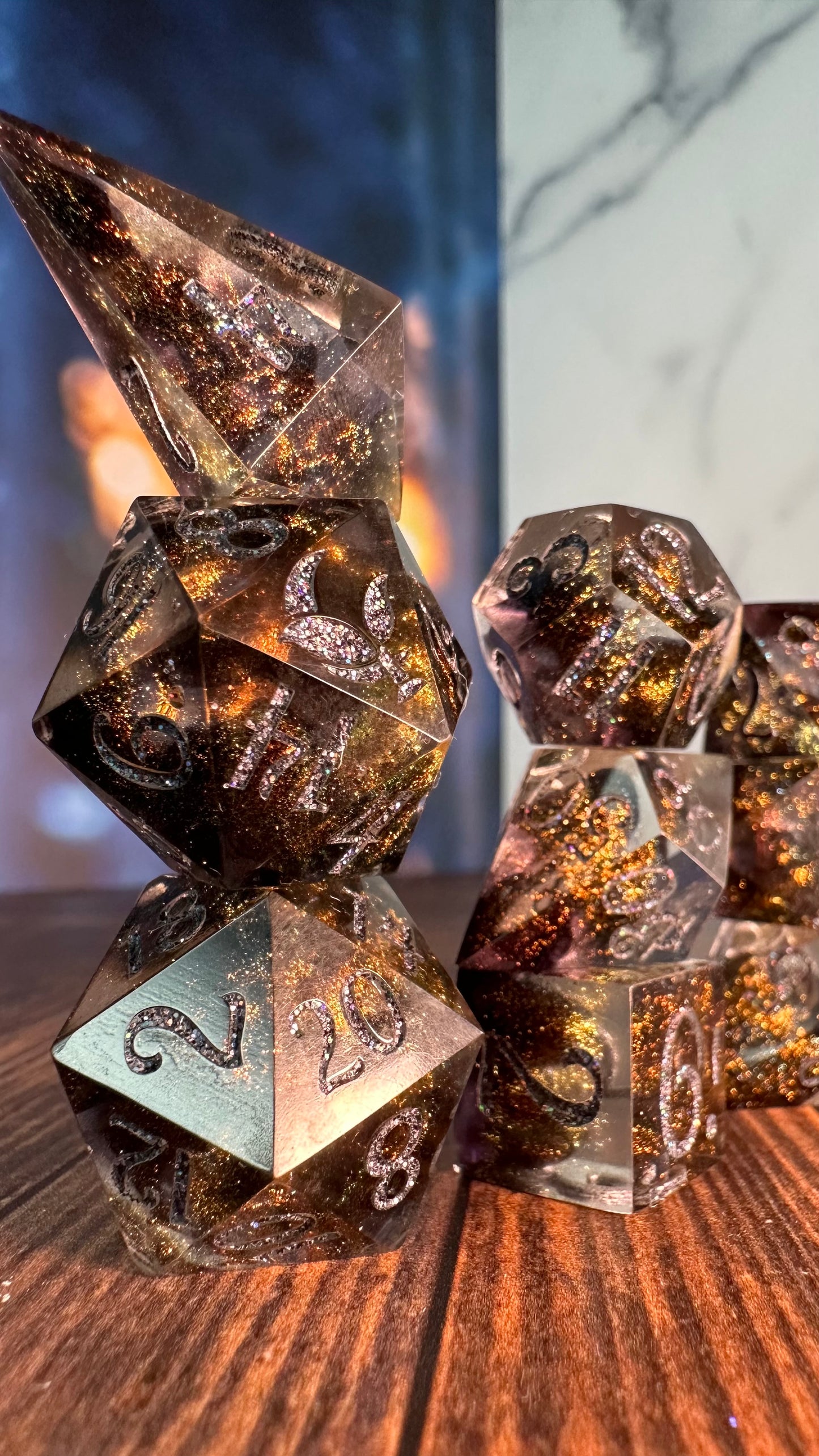 The Shadow of Death- 8 piece polyhedral dice set