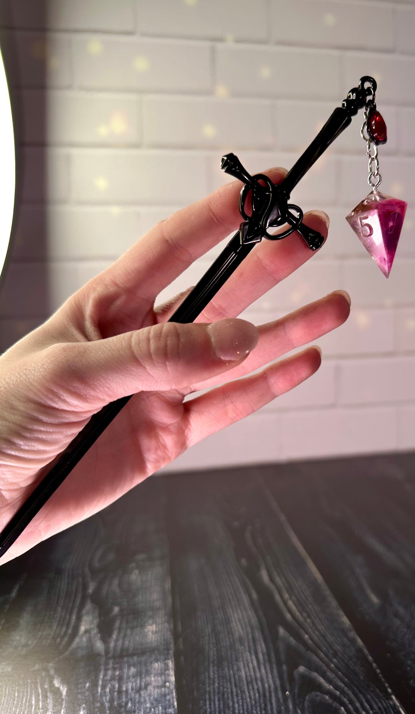 Purple Pink Shimmering Dice Dagger