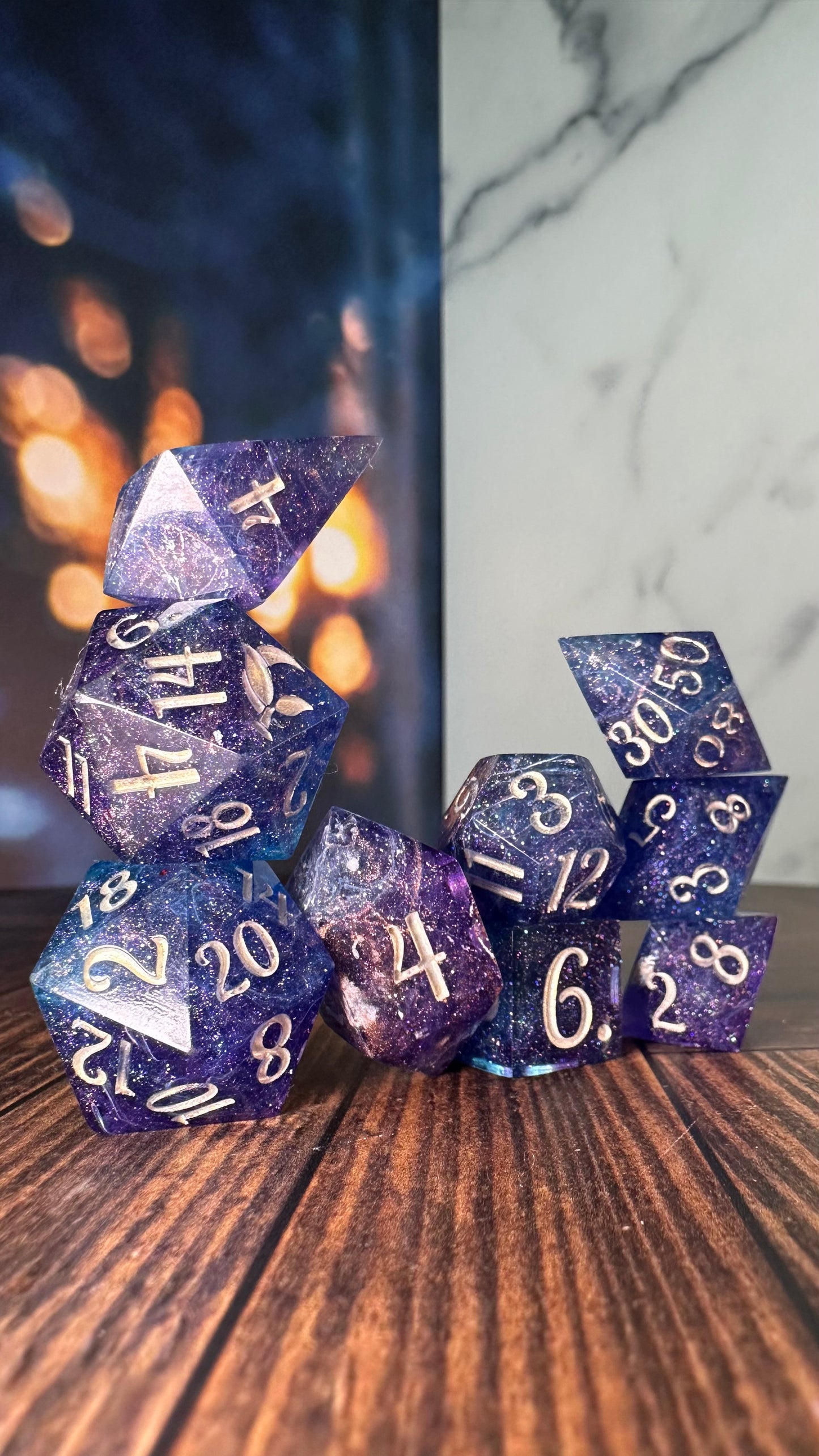 Super Powerful and Special Magic Starborn Princess- 8 piece polyhedral dice set