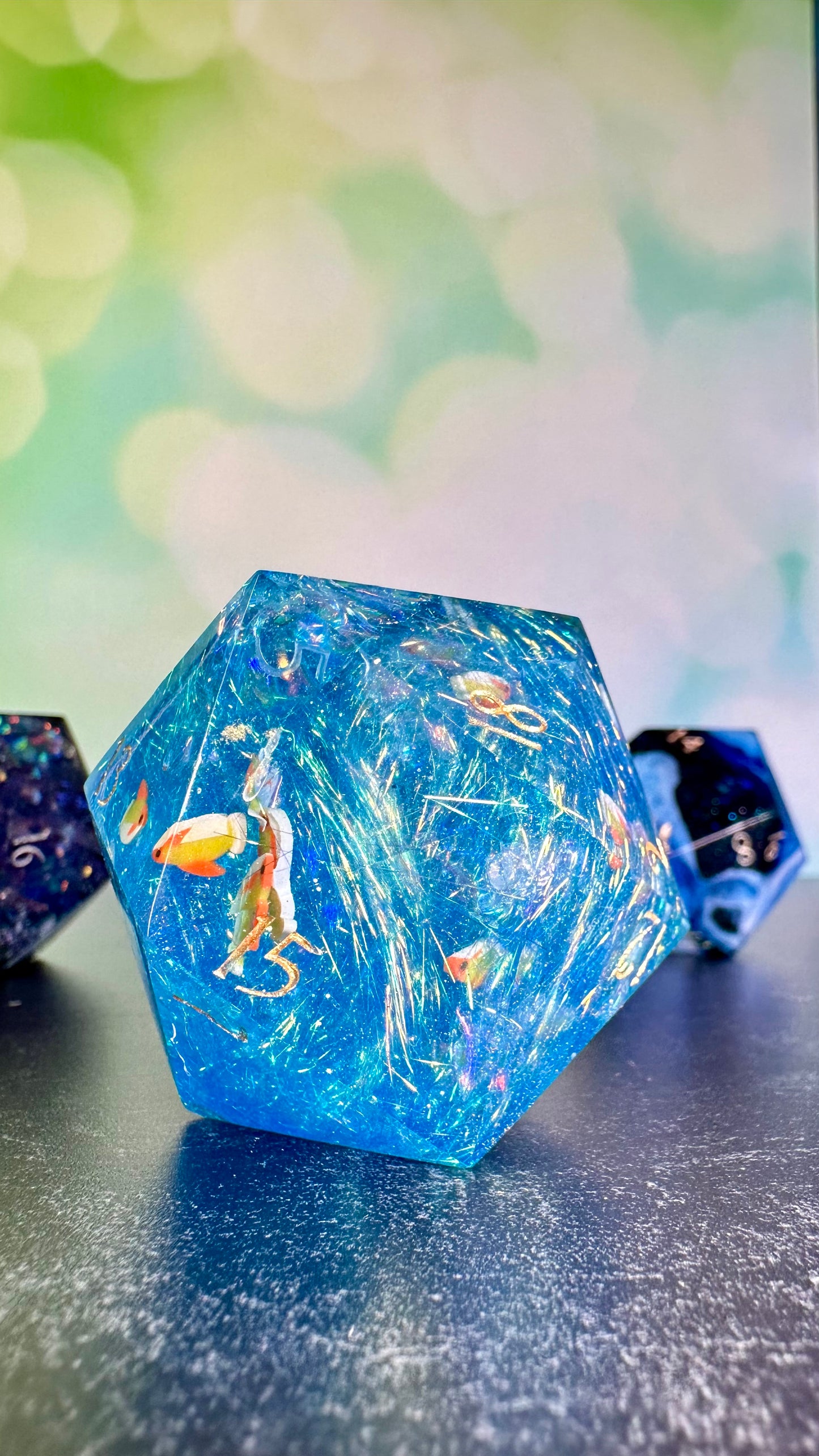Mom's Koi Pond 60 MM Logo d20 Paperweight Chonk (Beta) Pobody's Nerfect