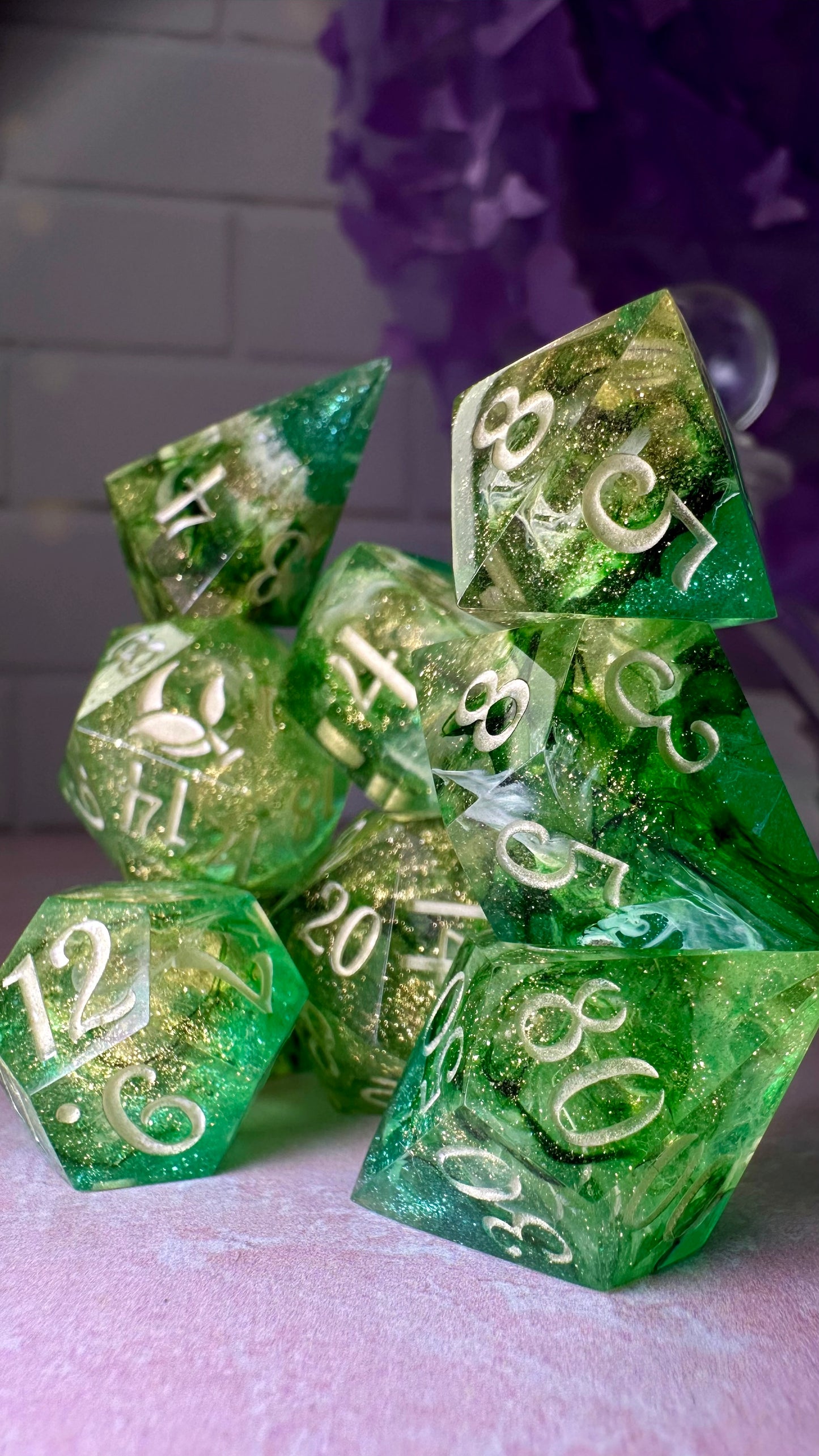 Penelope's Pin Money- 8 piece polyhedral dice set