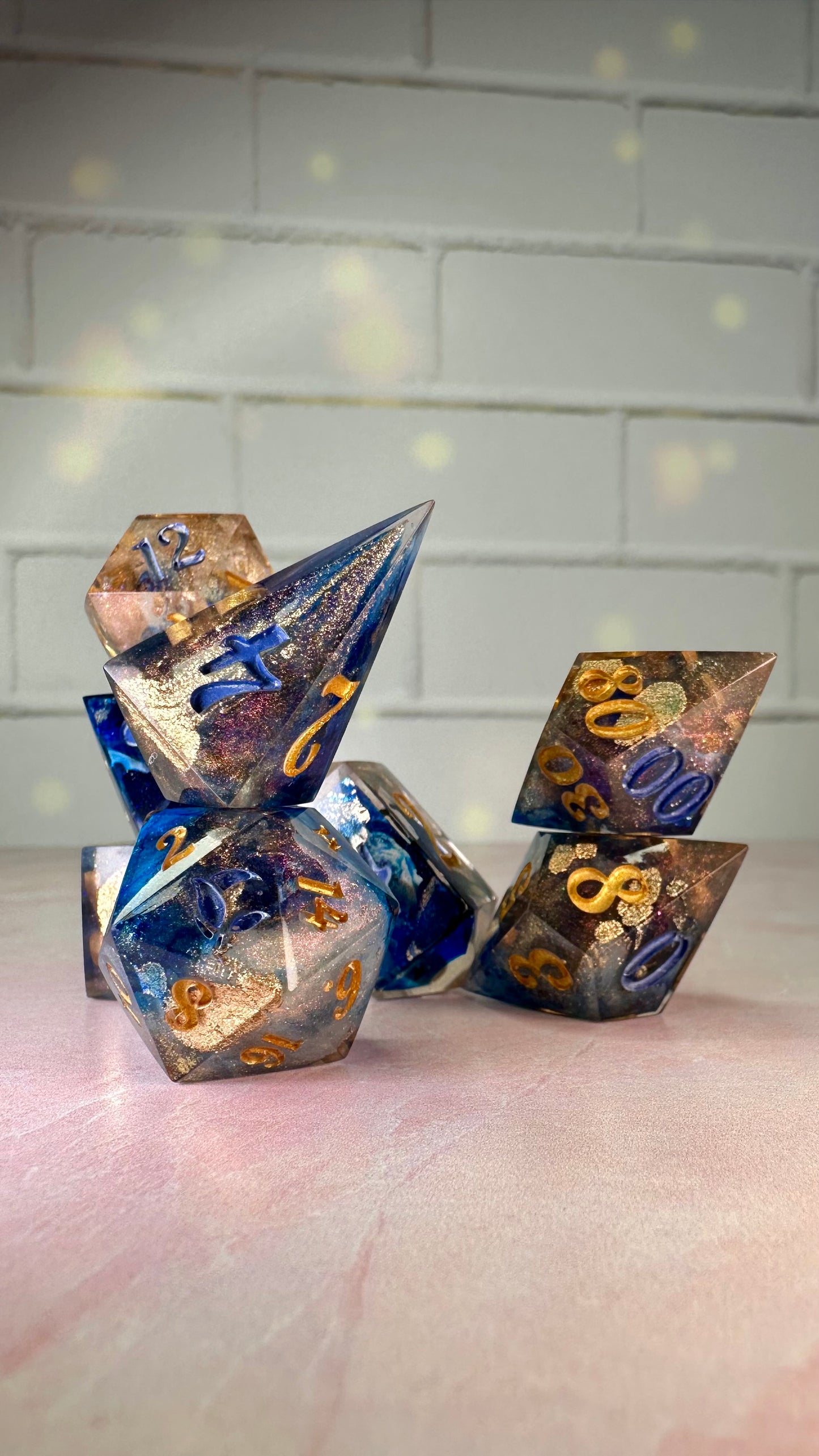 River Song-8 piece polyhedral dice set (Large)