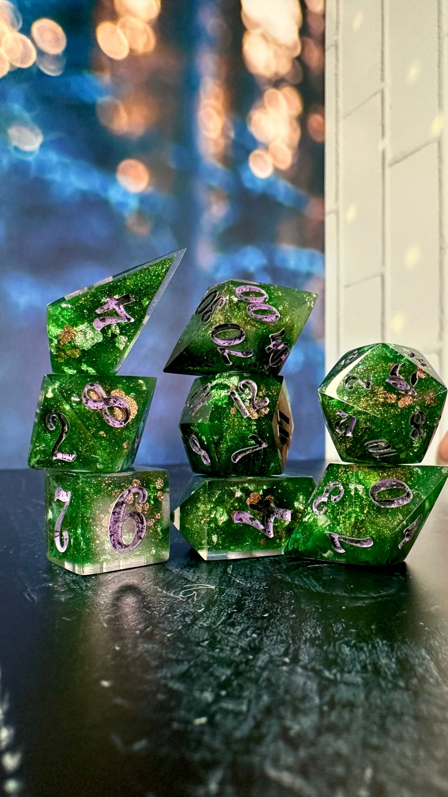 Elphie at the Ozdust - 8 piece polyhedral dice set (Large)