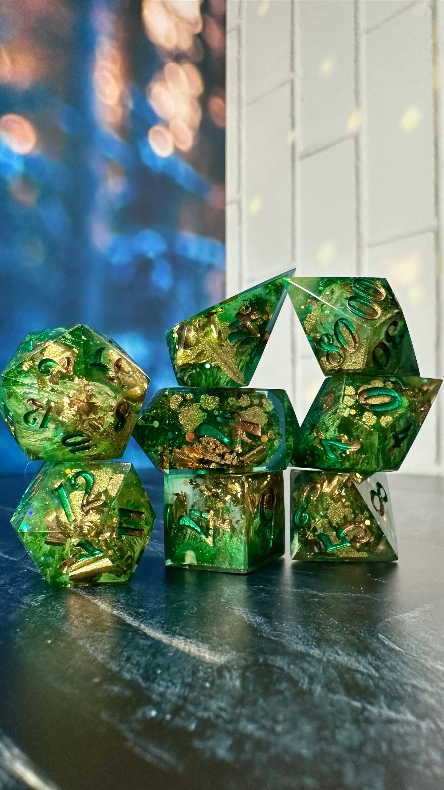 A Sentimental Man- 8 piece polyhedral dice set (Large)