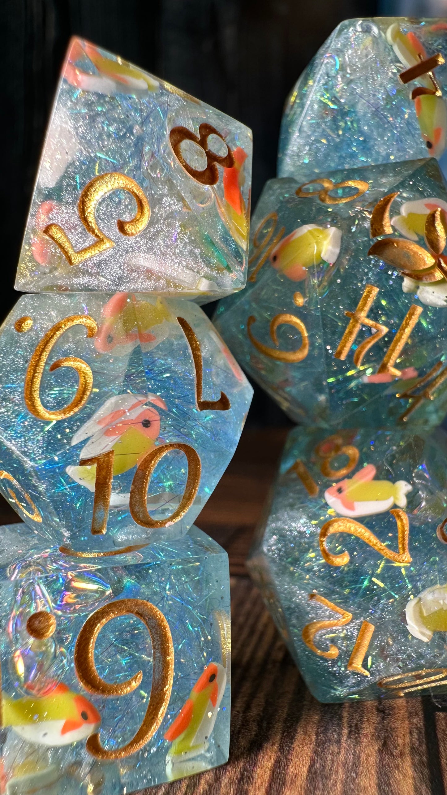 Koi Pond-8 piece polyhedral dice set