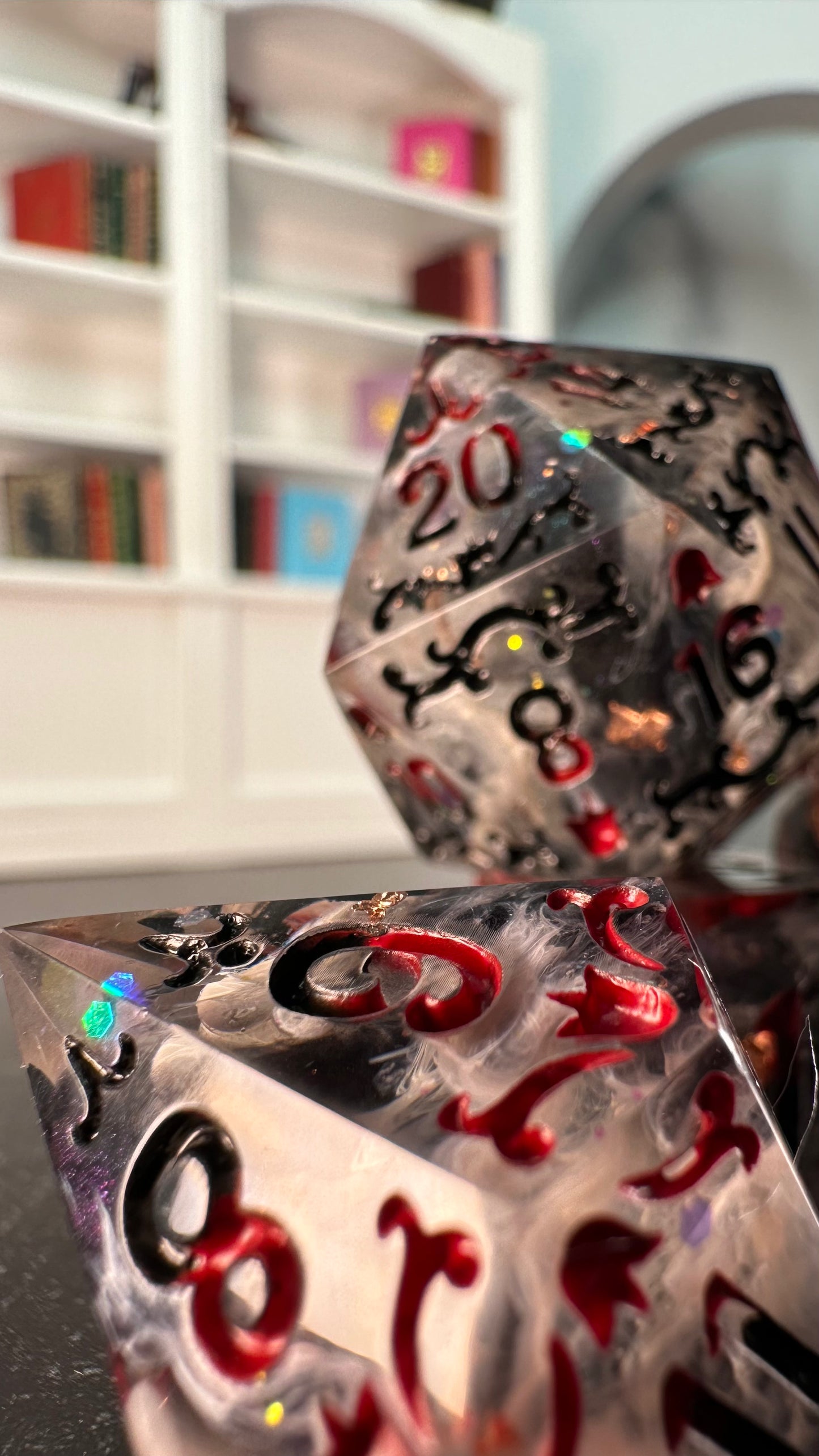 The Weaver - 7 piece jumbo filigree dice set