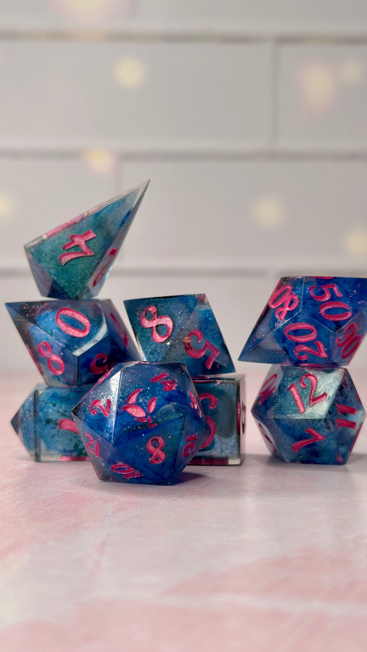 Hades and Perse-8 piece polyhedral dice set (Large)