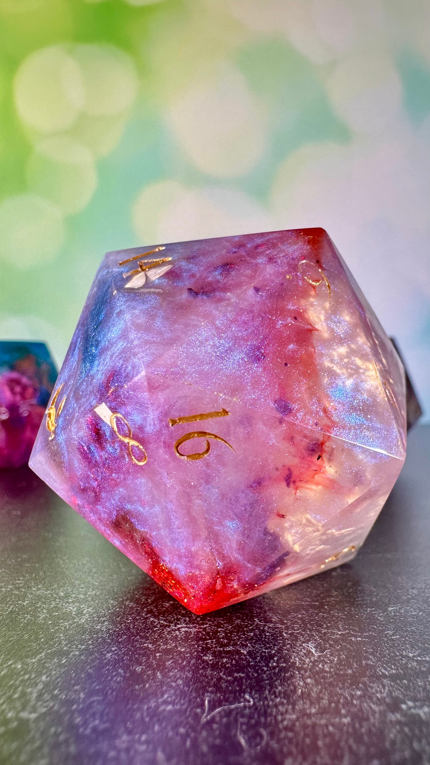 Strawberry and Cream Popsicle 60 MM Logo d20 Paperweight Chonk (Beta) Pobody's Nerfect (Copy)