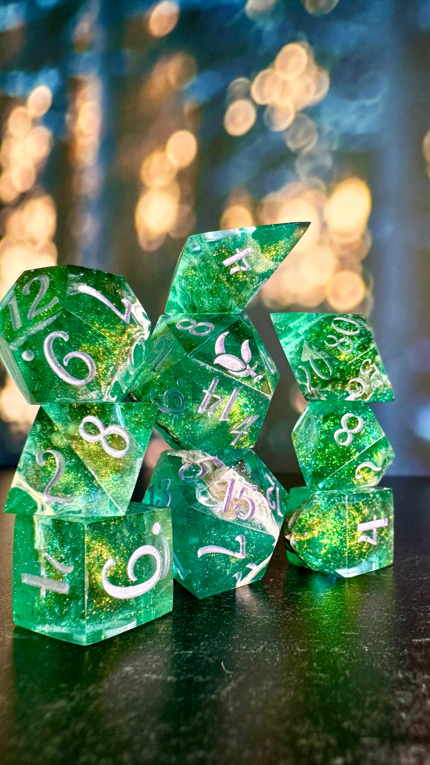 Taurus Season- 8 piece polyhedral dice set