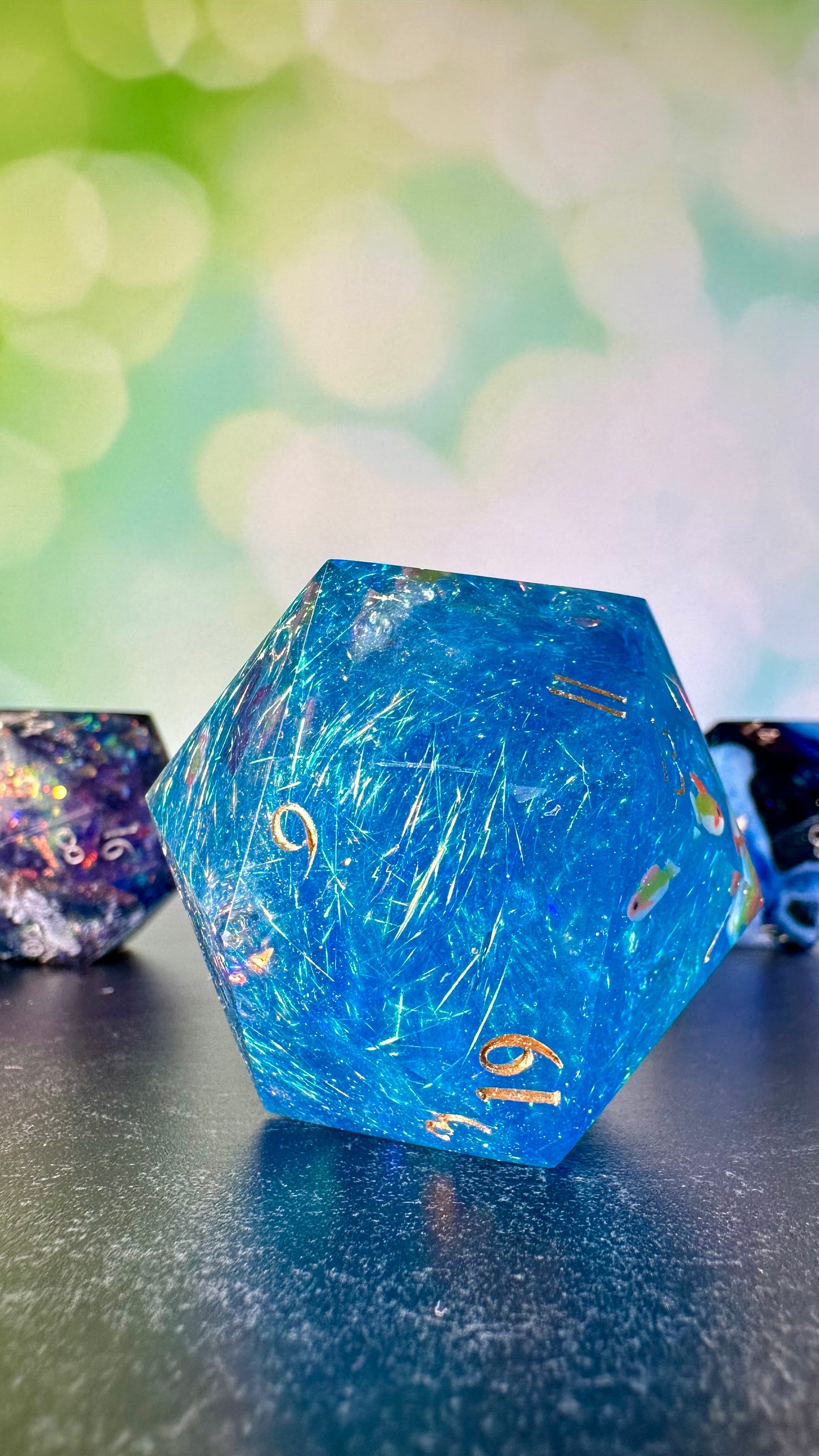 Mom's Koi Pond 60 MM Logo d20 Paperweight Chonk (Beta) Pobody's Nerfect