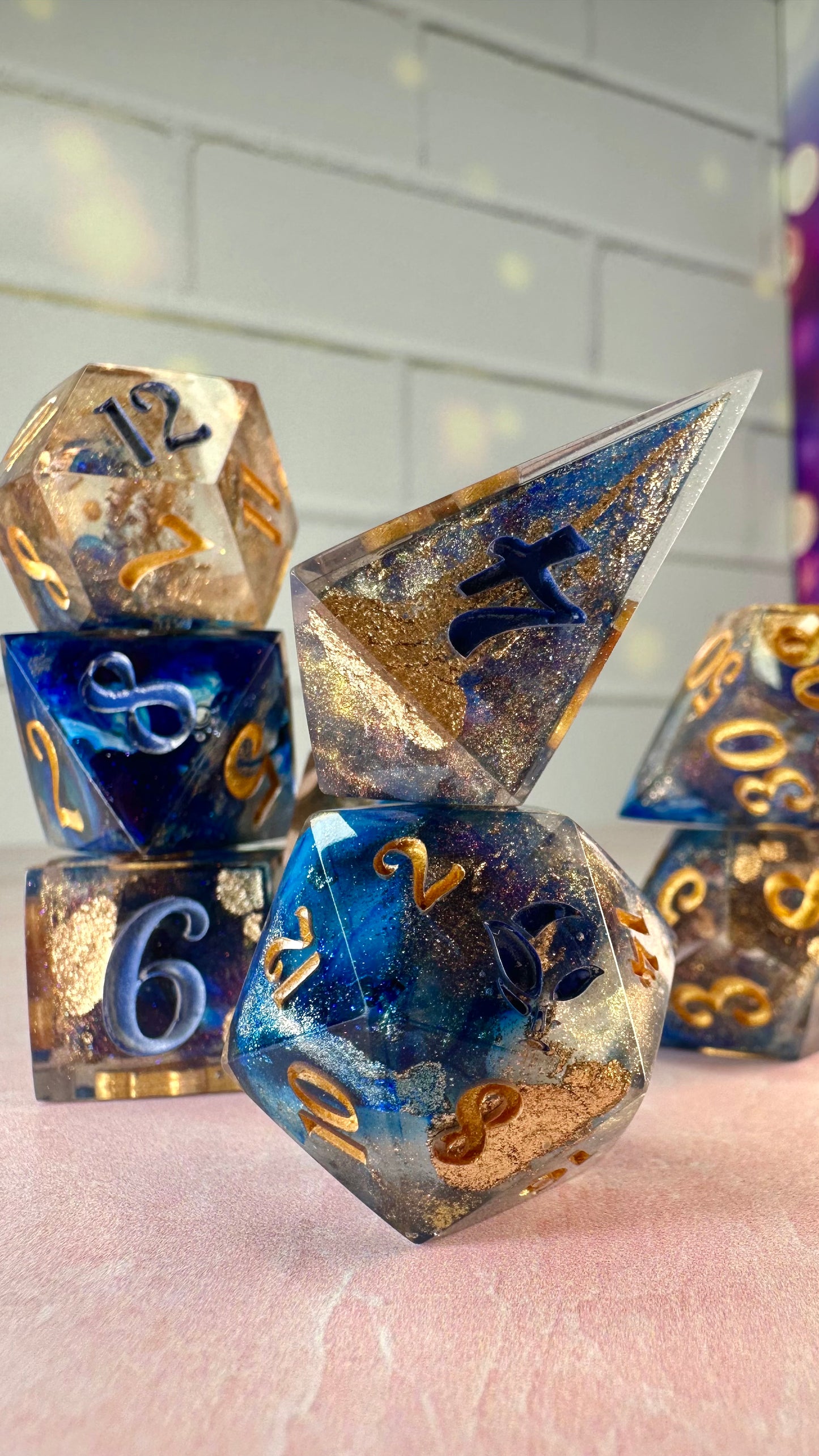River Song-8 piece polyhedral dice set (Large)