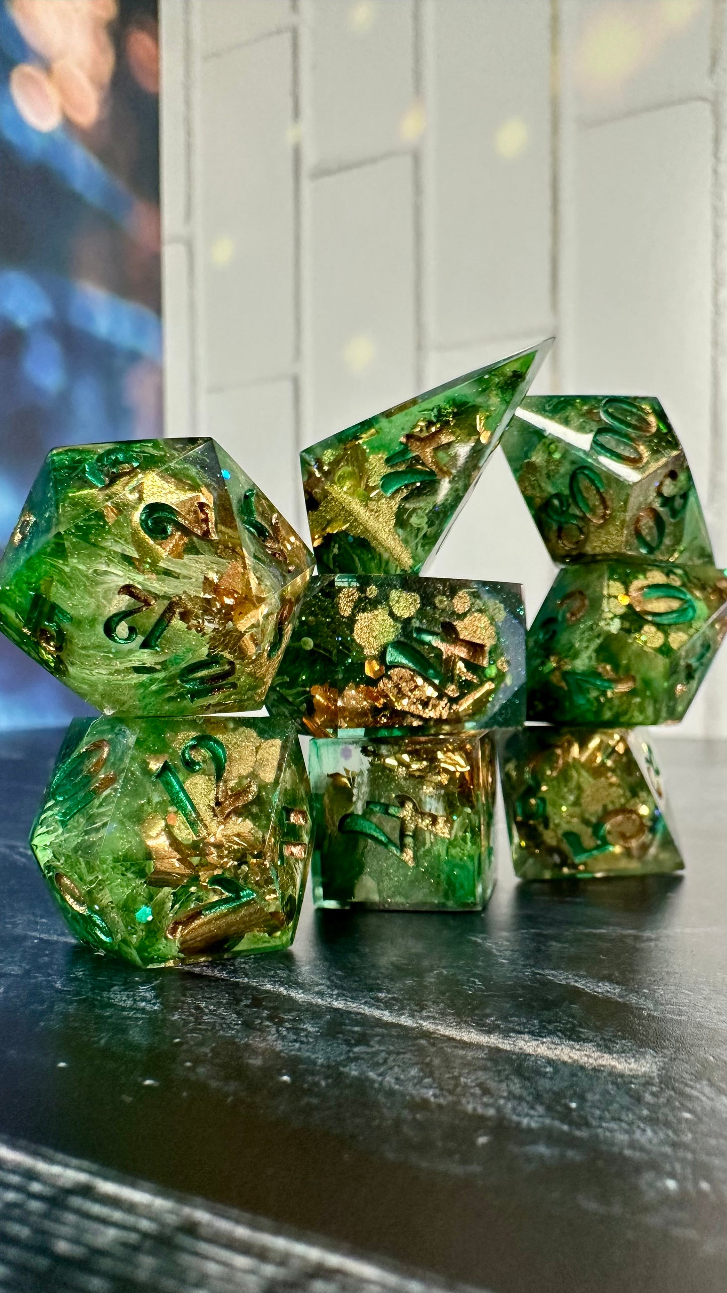 A Sentimental Man- 8 piece polyhedral dice set (Large)
