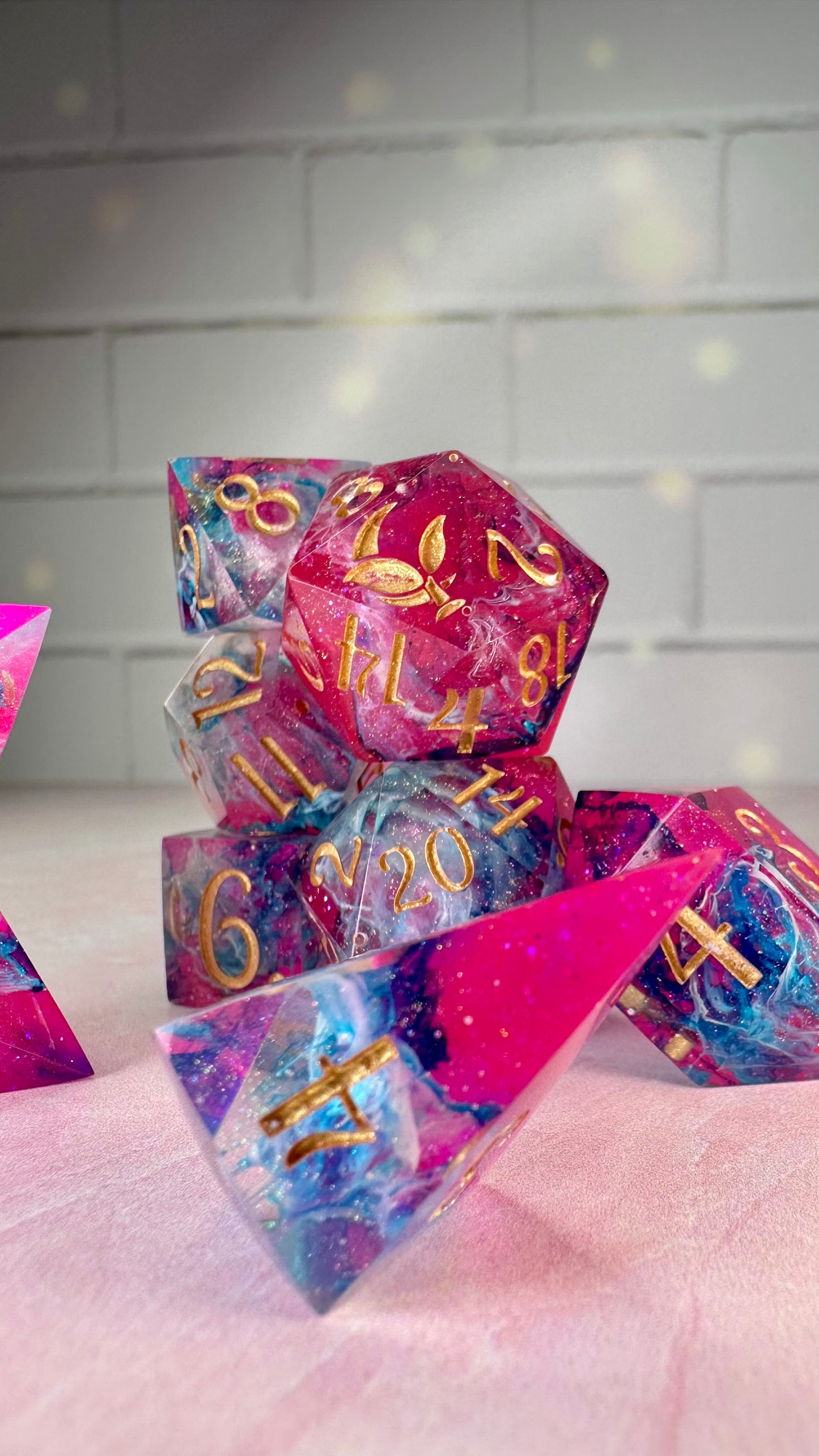 Love in Abstraction- 8 piece polyhedral dice set