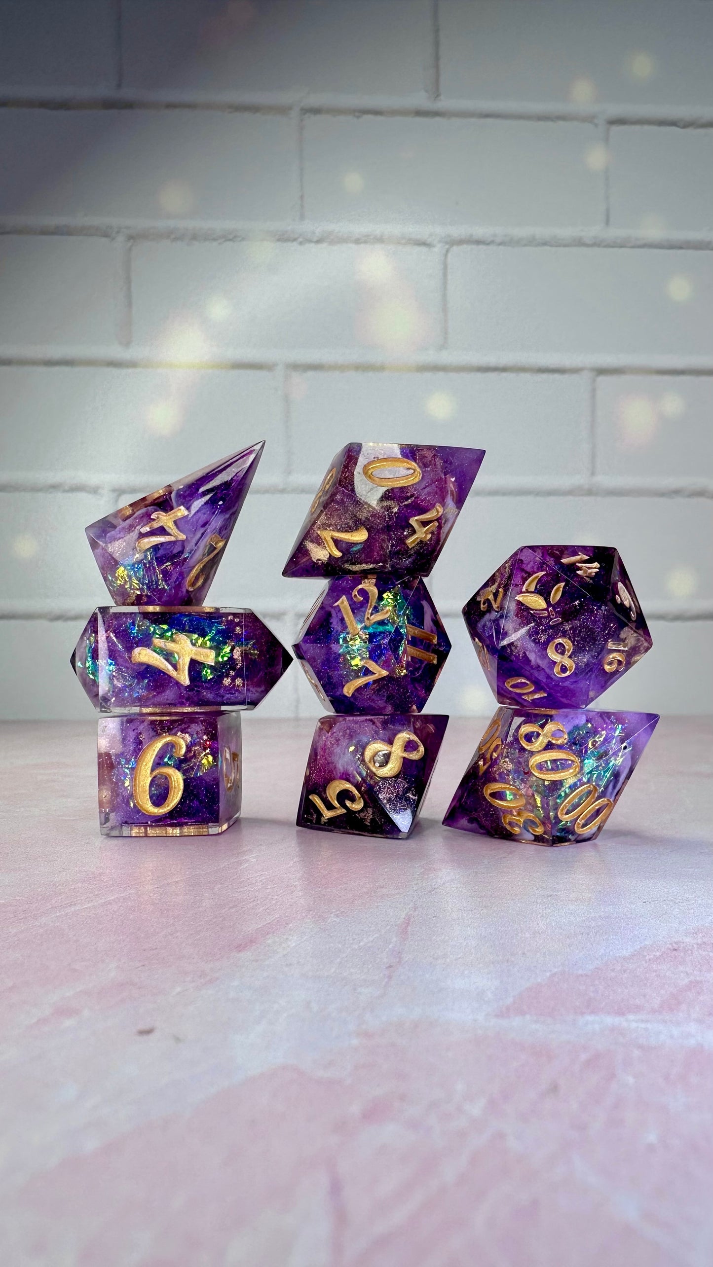 Niko Goldeneye -Pobody’s Nerfect 8 piece polyhedral dice set (Large)