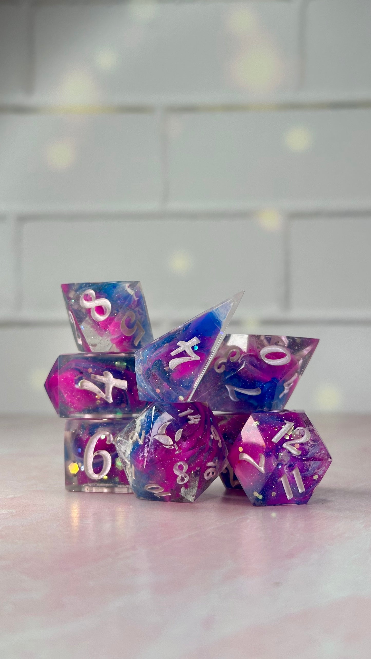 Bi Pride 2025-8 piece polyhedral dice set (Large)