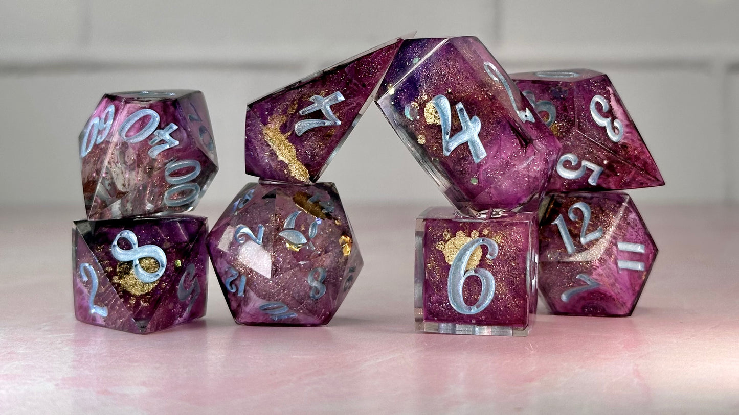 “You were my new dream”-8 piece polyhedral dice set (Large)