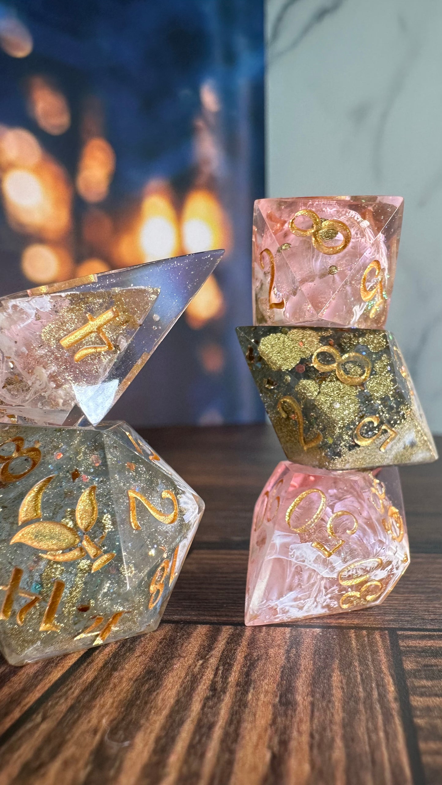 Juniper Andromeda- 8 piece polyhedral dice set
