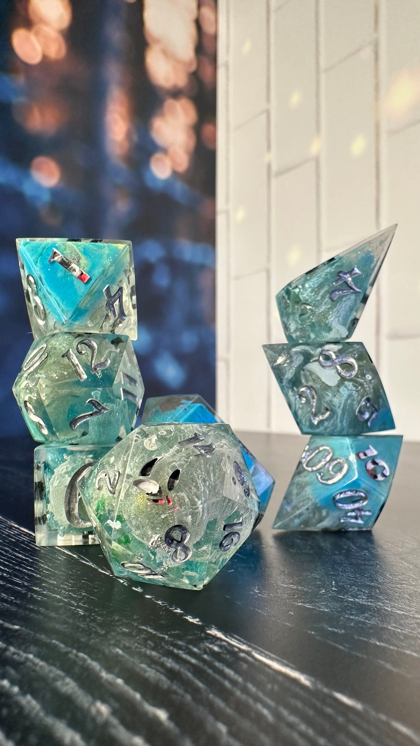 Doomed by the Narrative- 8 piece polyhedral dice set (Large)