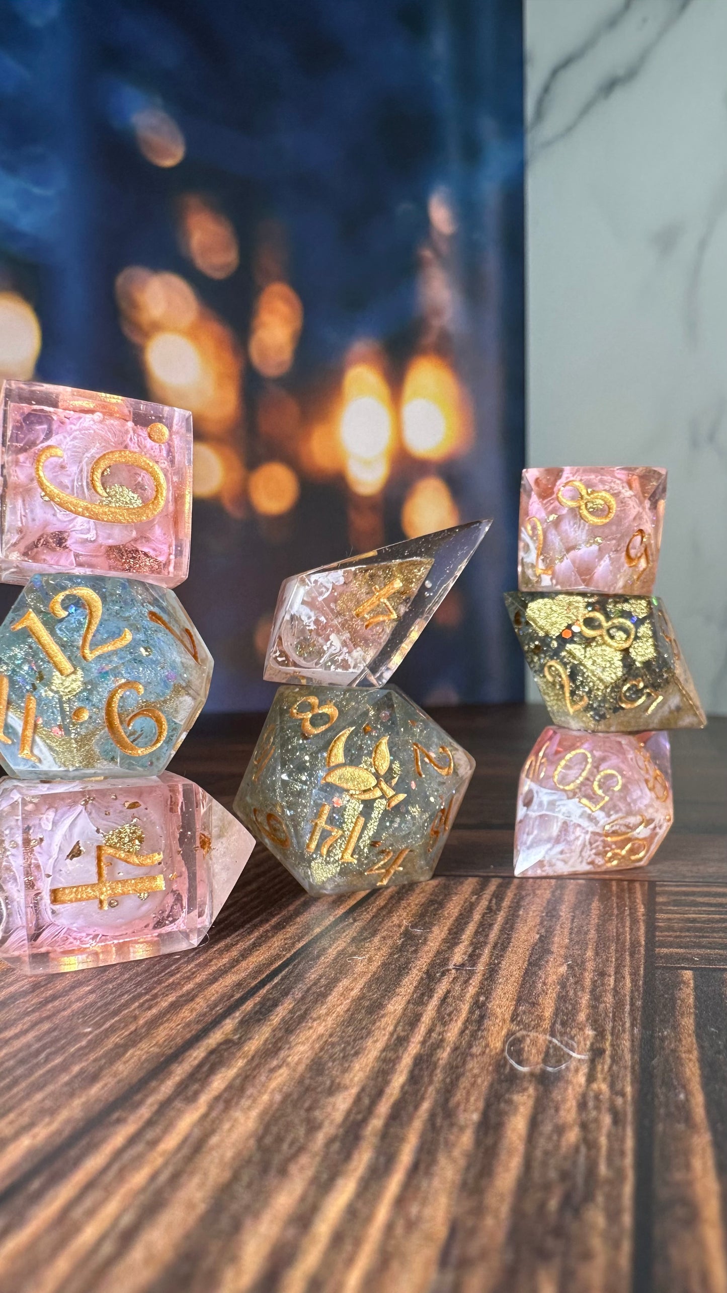 Juniper Andromeda- 8 piece polyhedral dice set