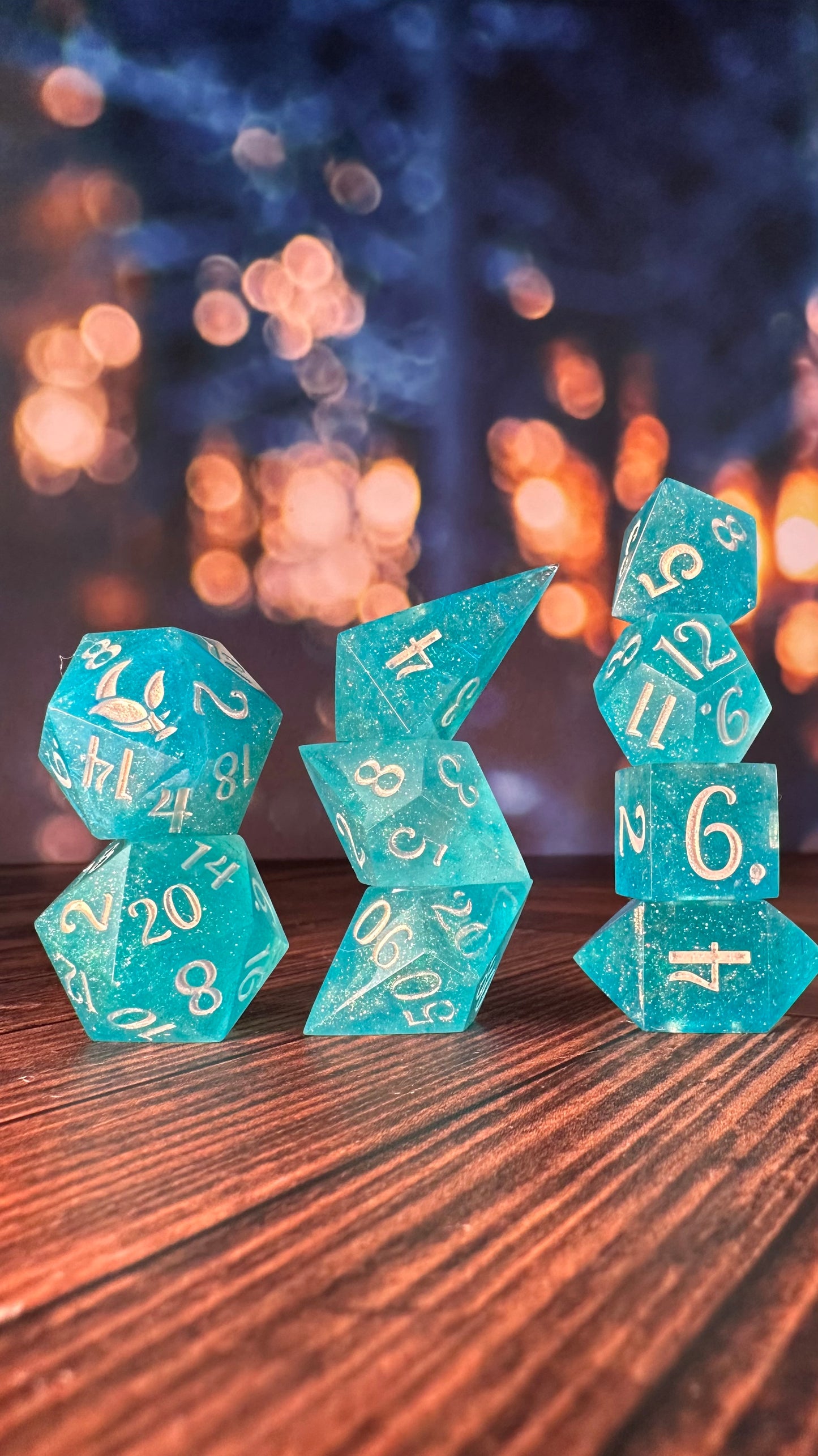 Many Waters- 8 piece polyhedral dice set