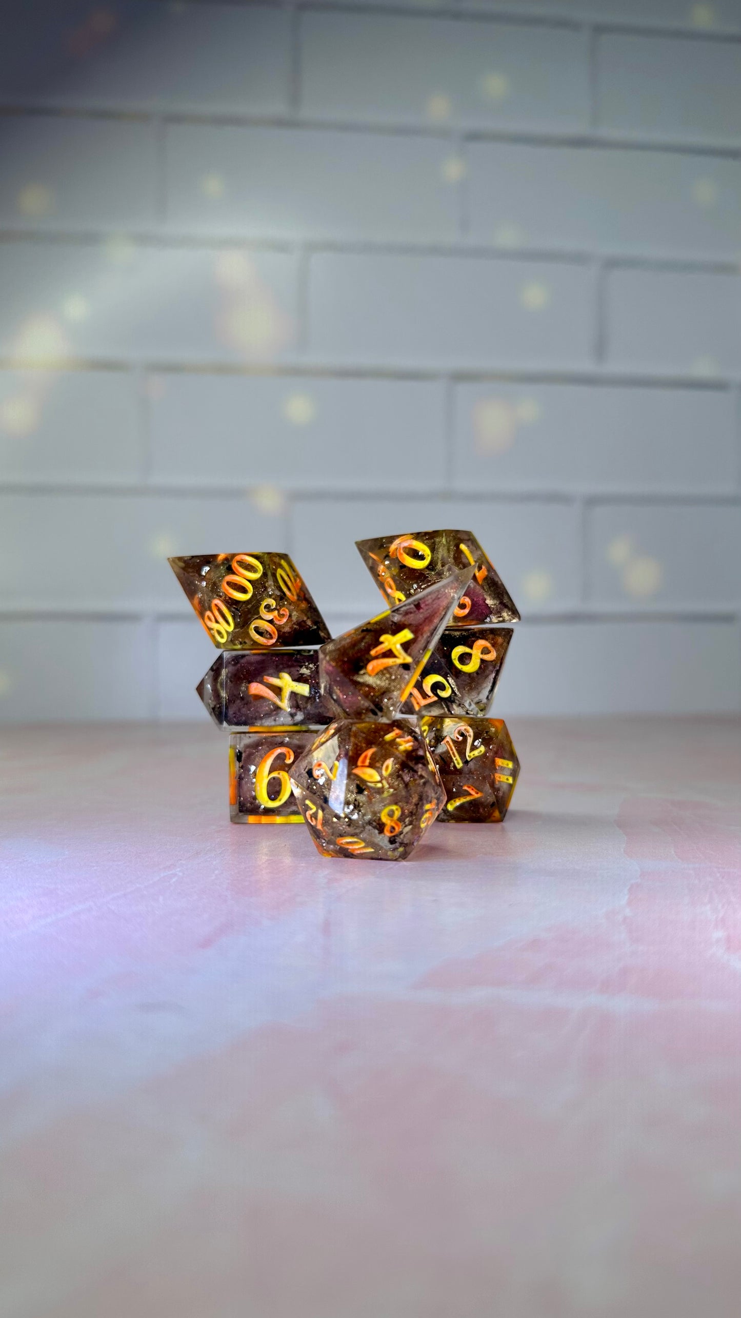 Mae Aniseya -Pobody’s Nerfect 8 piece polyhedral dice set (Large)