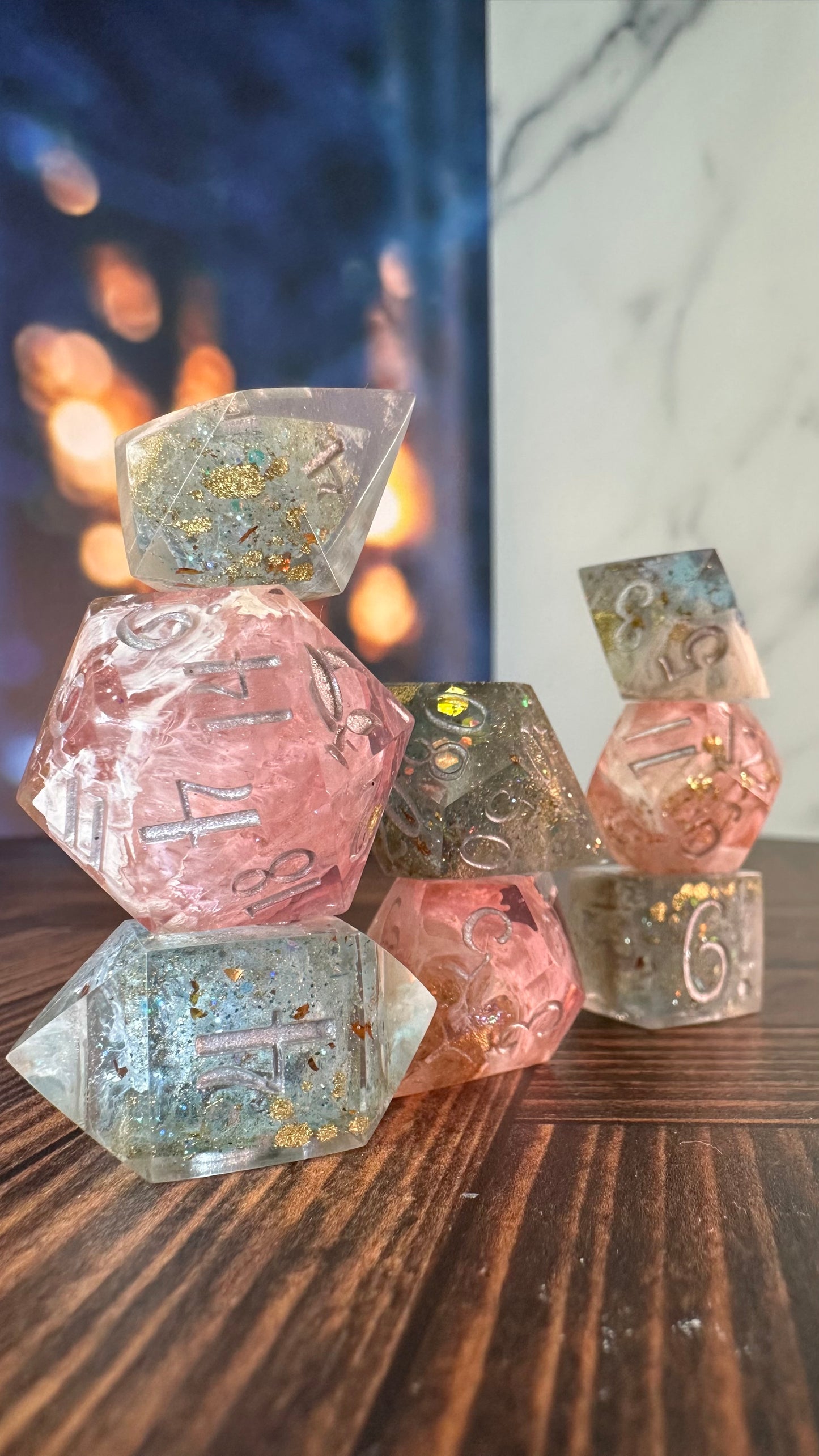 The Dancing Faun- 8 piece polyhedral dice set