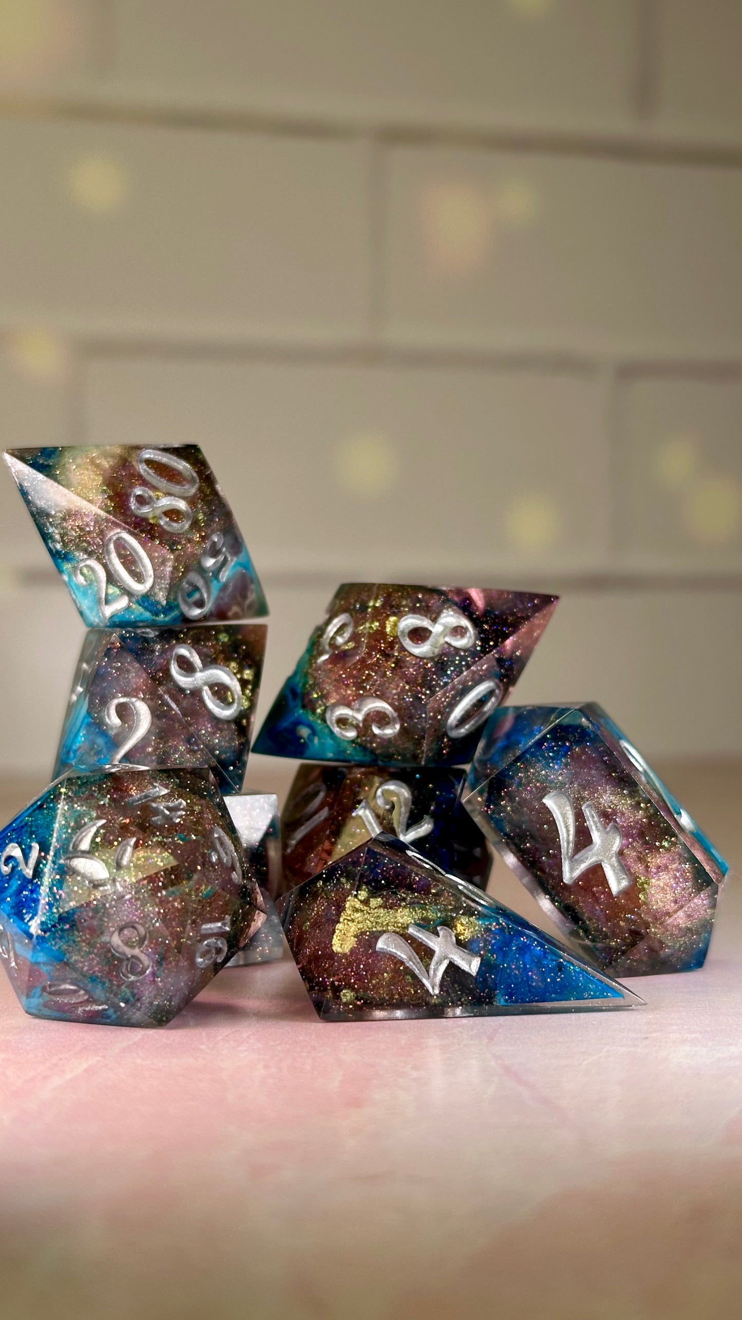 Duality- 8 piece polyhedral dice set (Large)