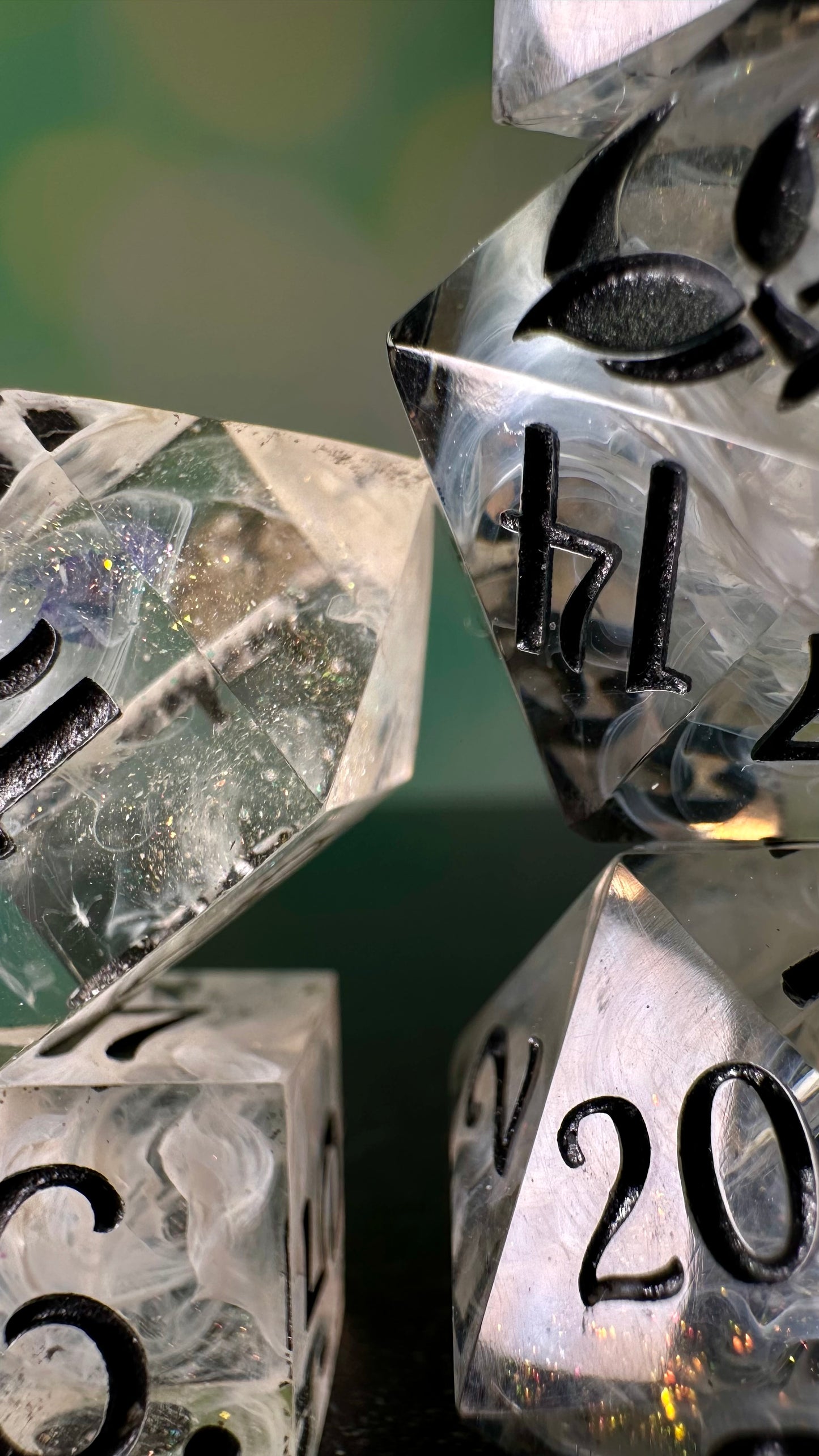 Aziraphale- 8 piece polyhedral dice set