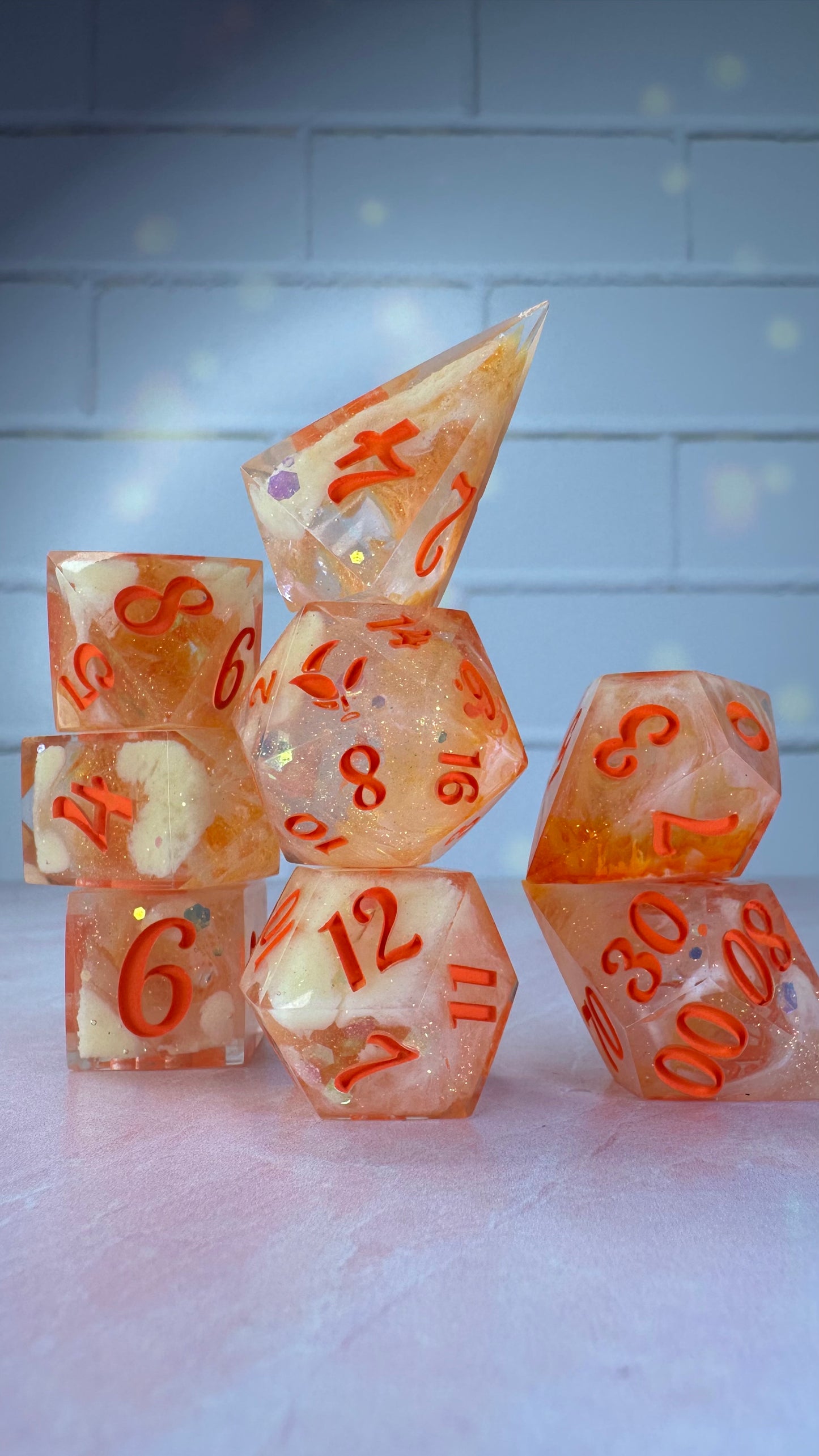 Jecki Lon- 8 piece polyhedral dice set (Large)