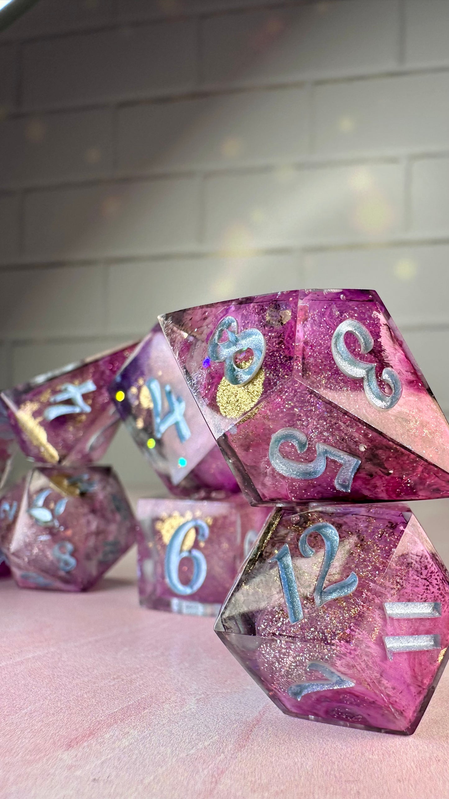 “You were my new dream”-8 piece polyhedral dice set (Large)