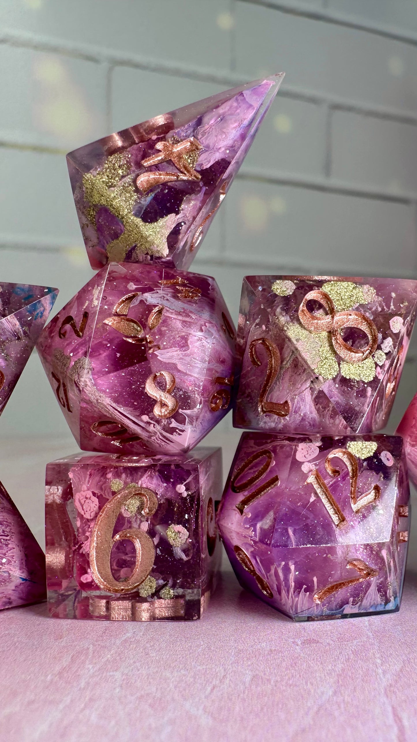 “I loved being a witch”-8 piece polyhedral dice set (Large)