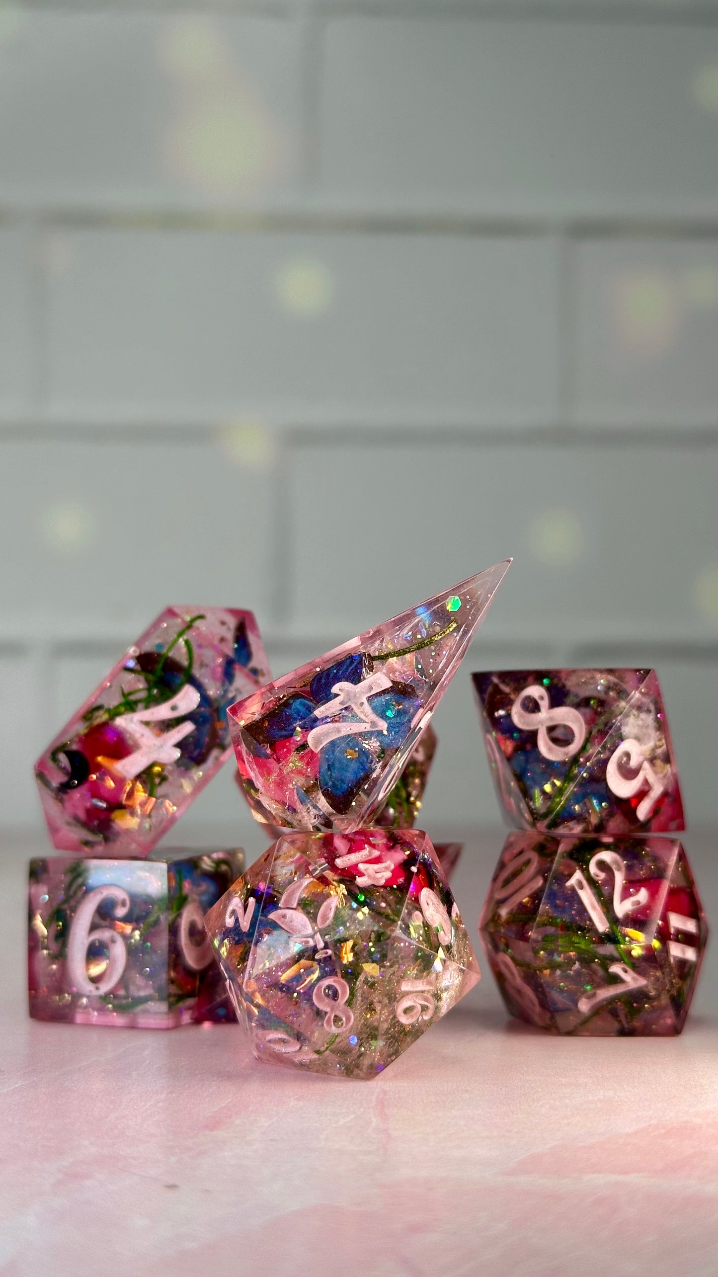 Kore’s Promise- Pobody’s Nerfect 8 piece polyhedral dice set (Large)