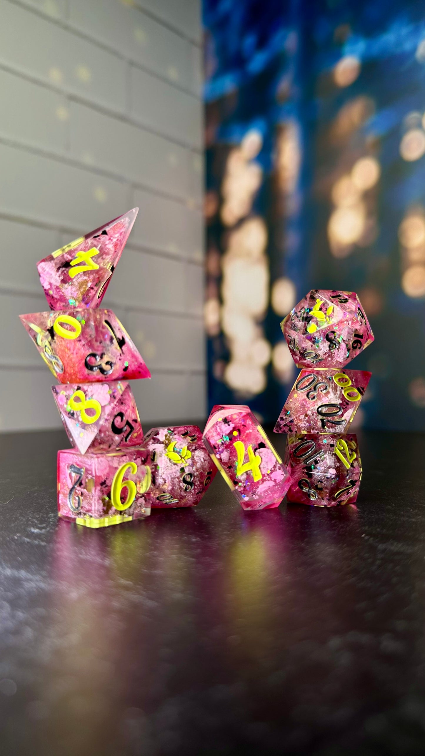 I’m kind of a difficult person”-8 piece polyhedral dice set (Large)