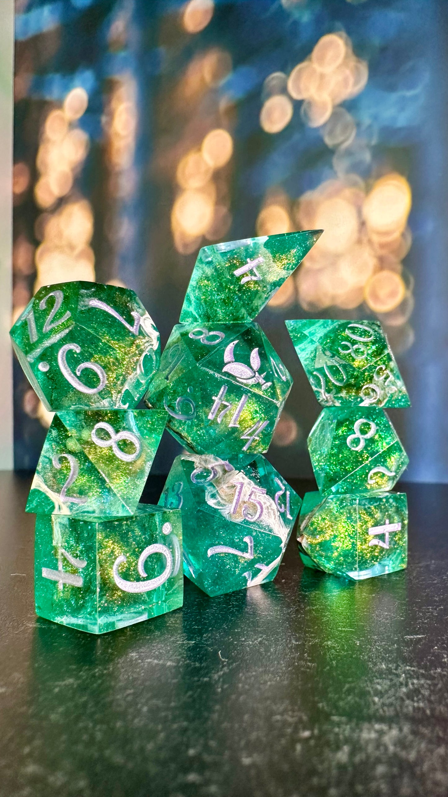 Taurus Season- 8 piece polyhedral dice set