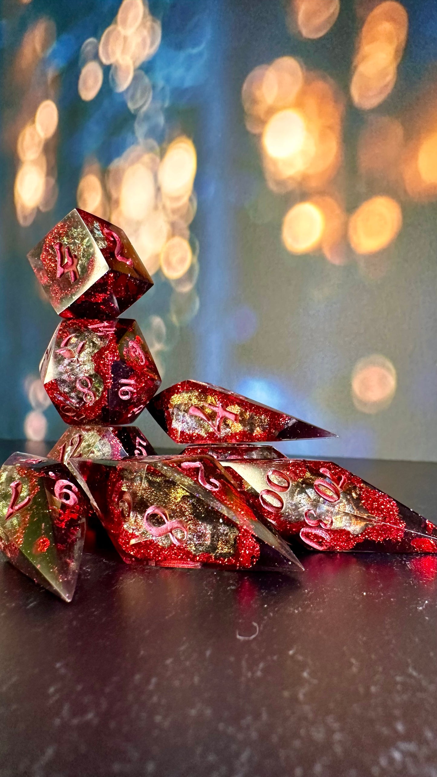 Bryce Quinlan Geode - 8 piece polyhedral dice set- (Pointy Bois)- Pobody’s Nerfect