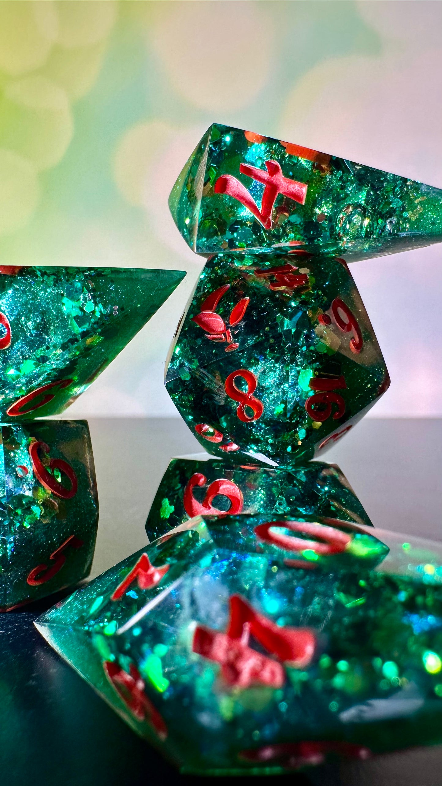 Viper Queen Geode - 8 piece polyhedral dice set- (Pointy Bois)- Pobody’s Nerfect