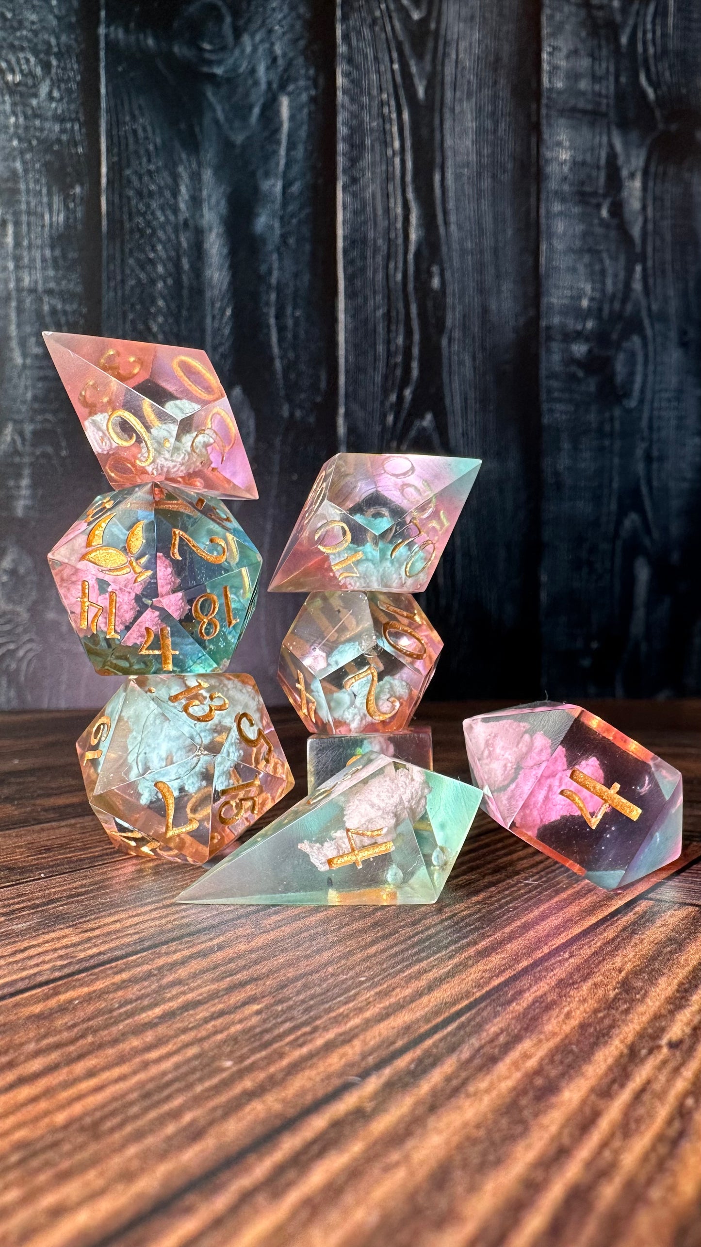 Cotton Candy Skies-8 piece polyhedral dice set-Pobody's Nerfect