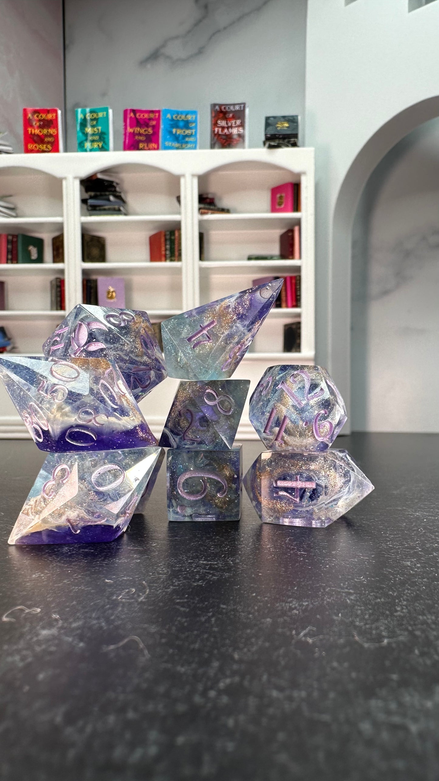 Velaris: City of Starlight- 8 piece polyhedral dice set