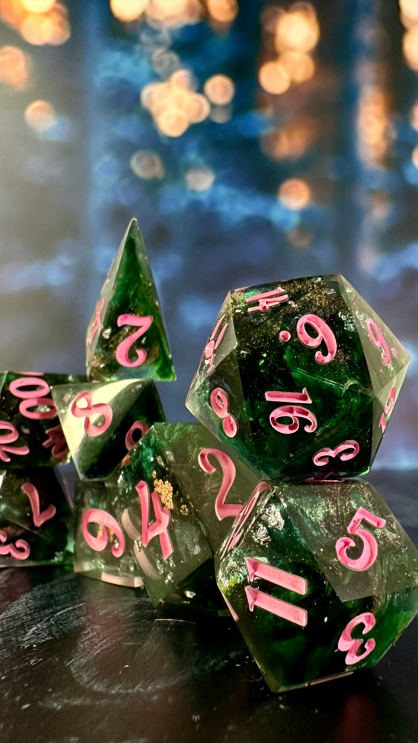 “Together we’re Unlimited”-8 piece polyhedral dice set (Large) Pobody's Nerfect