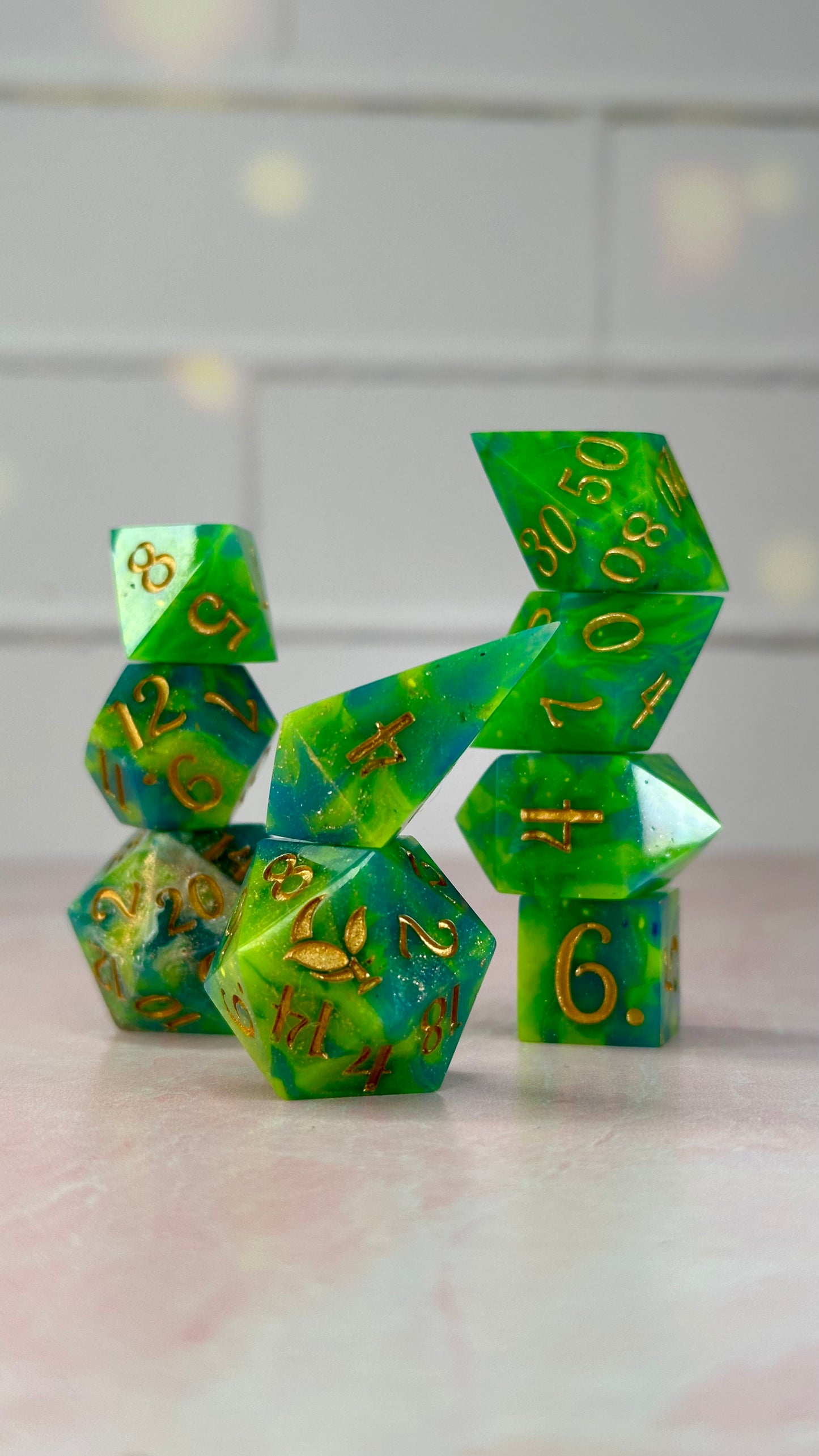 Earth Day- 8 piece polyhedral dice set